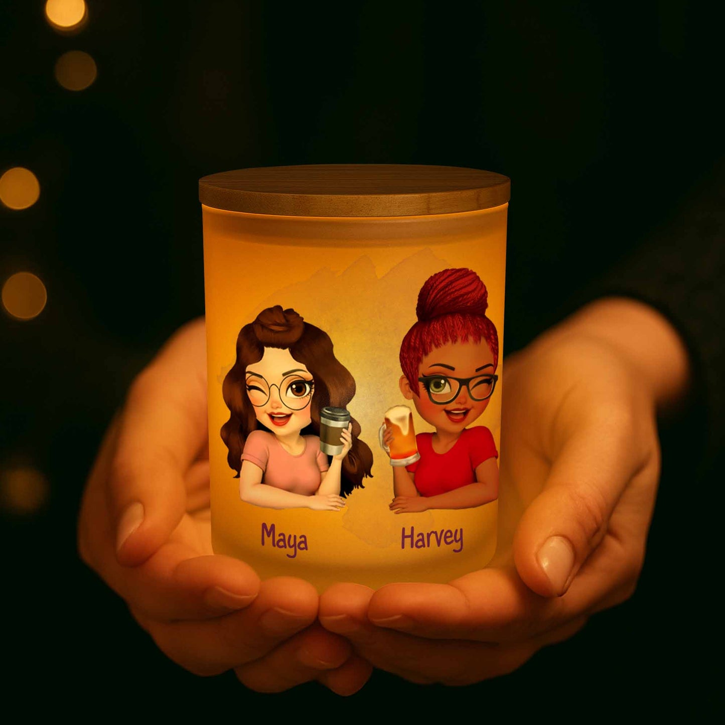 Our Friendship Is Like This Candle, Bright And Warm - Personalized Custom Glass Jar With LED - BST025_LEJAR