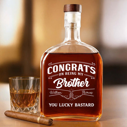 Congrats On Being My Brother Whiskey Bottle Design