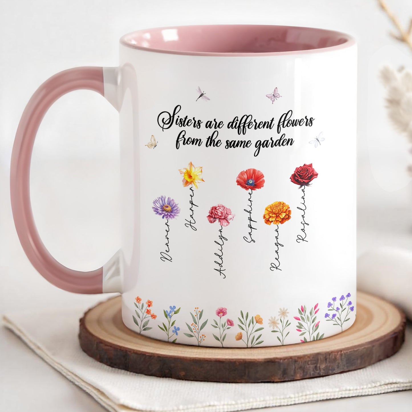 Sisters Are Different Flowers From The Same Garden, Flowers and Butterflies