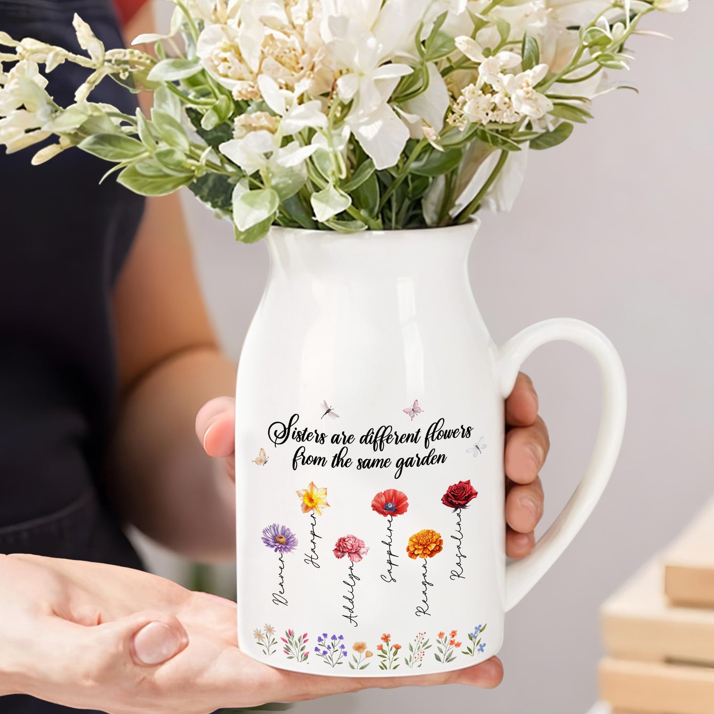 Sisters Are Different Flowers From The Same Garden, Flowers And Butterflies