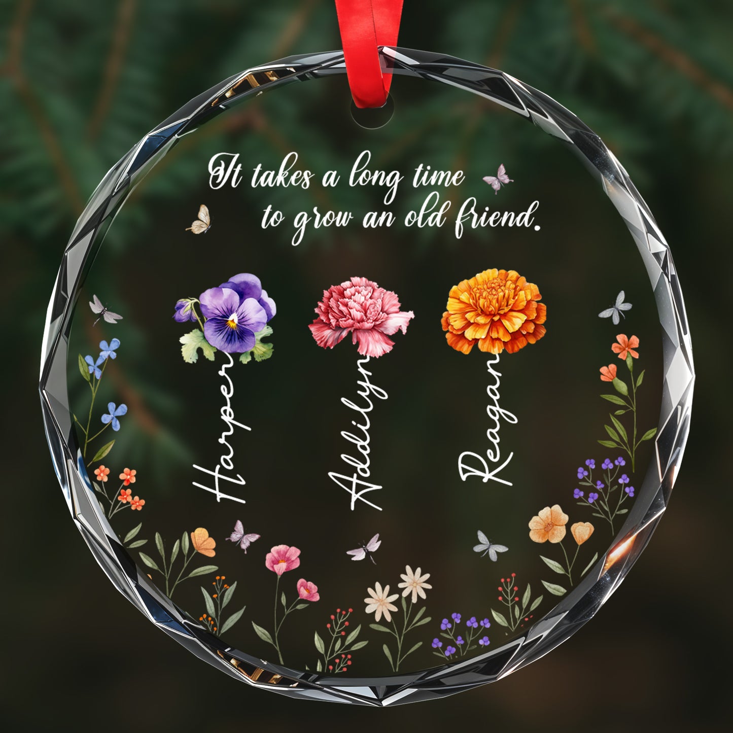 It Takes A Long Time To Grow An Old Friend Glass Ornament