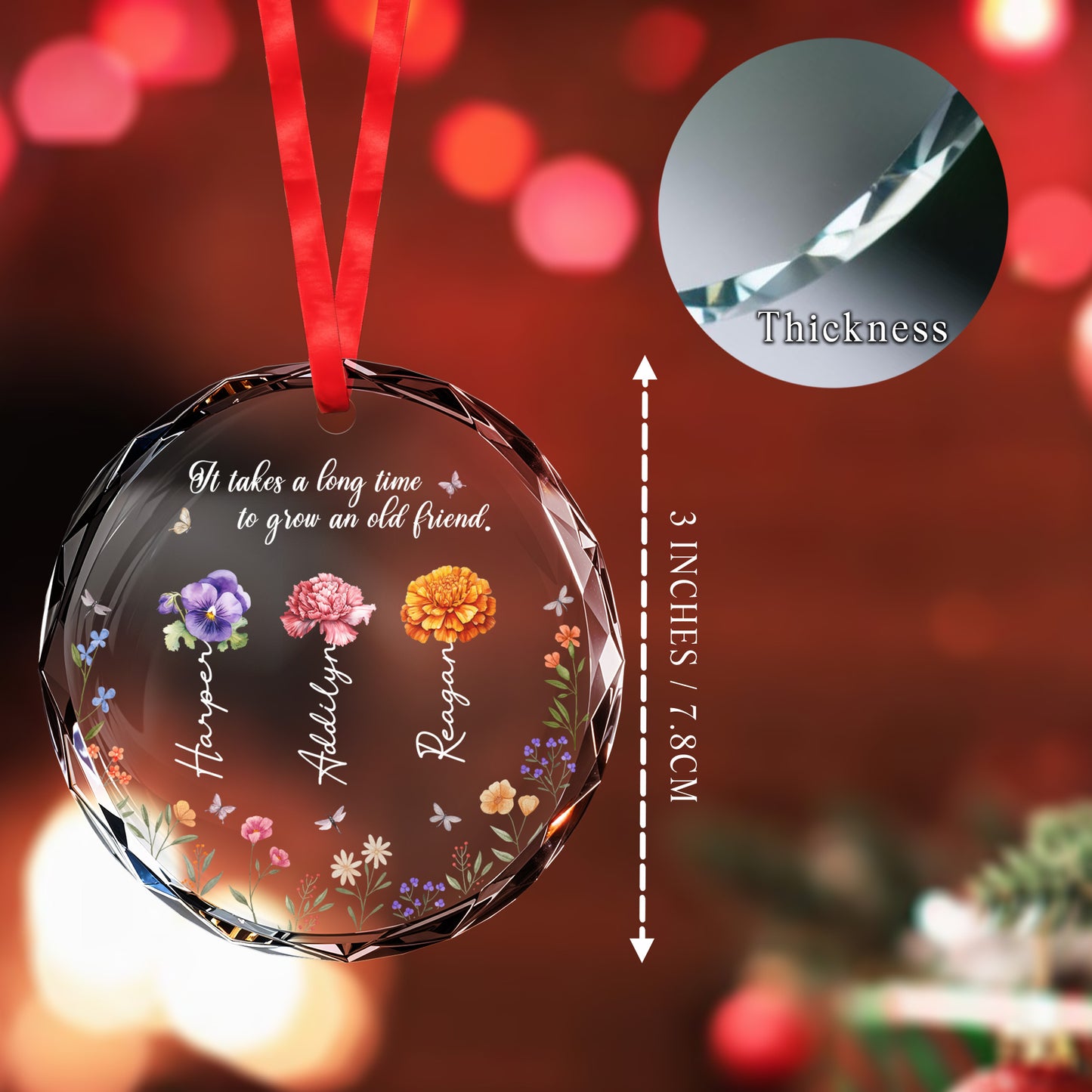 It Takes A Long Time To Grow An Old Friend Glass Ornament