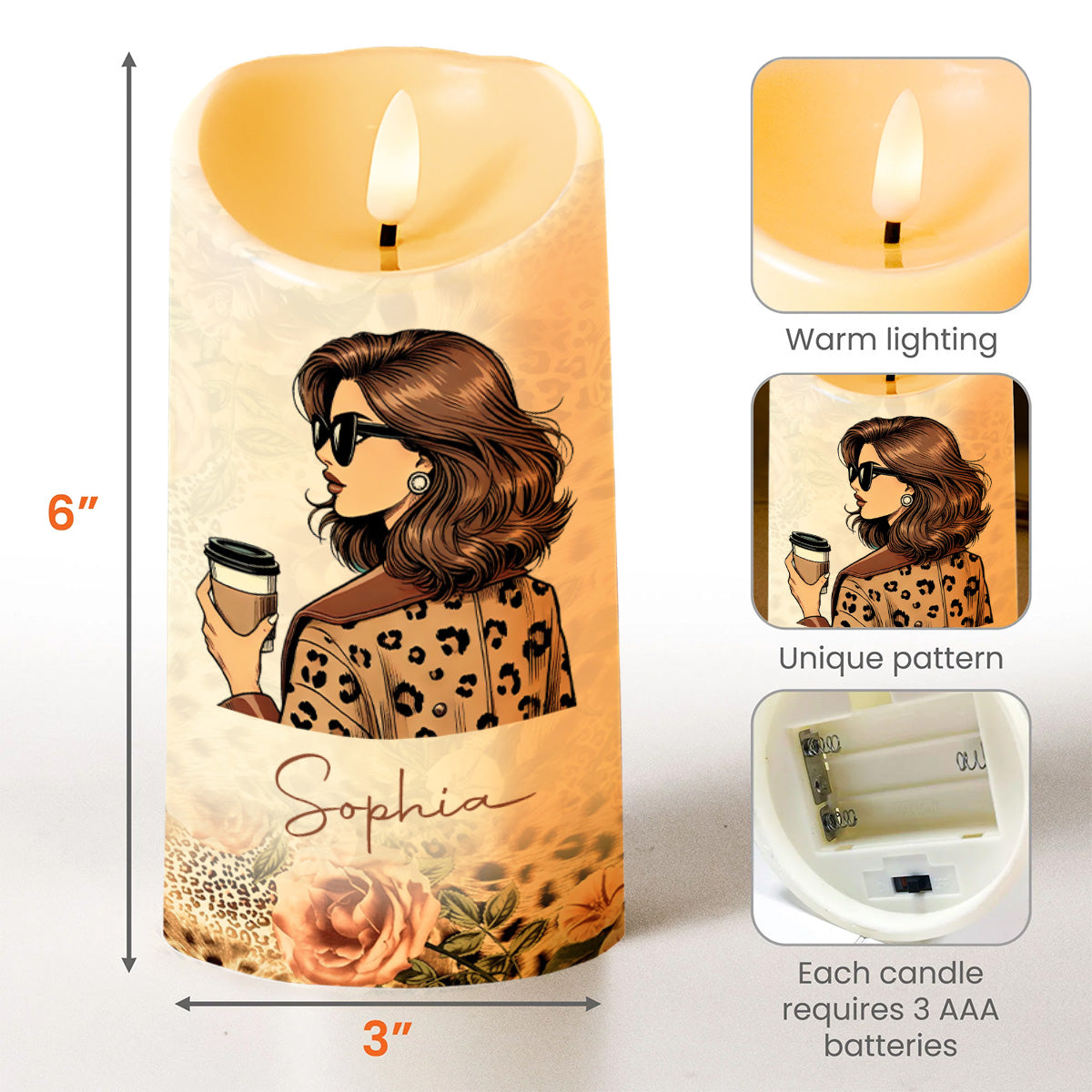 Friendship Like A Candle Coffee Cup And Flowers Design