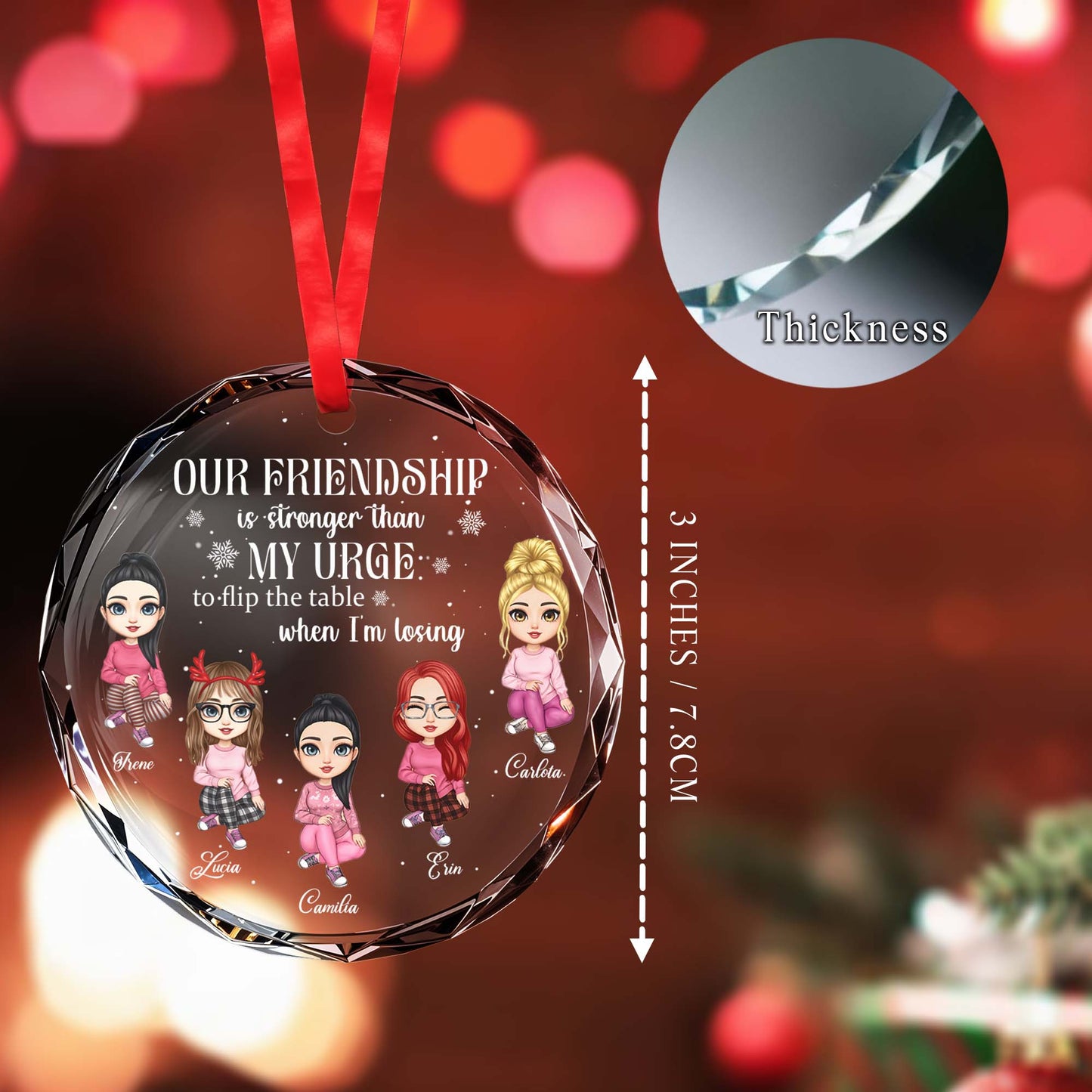 Friendship Stronger Than Urge To Flip The Table Ornament