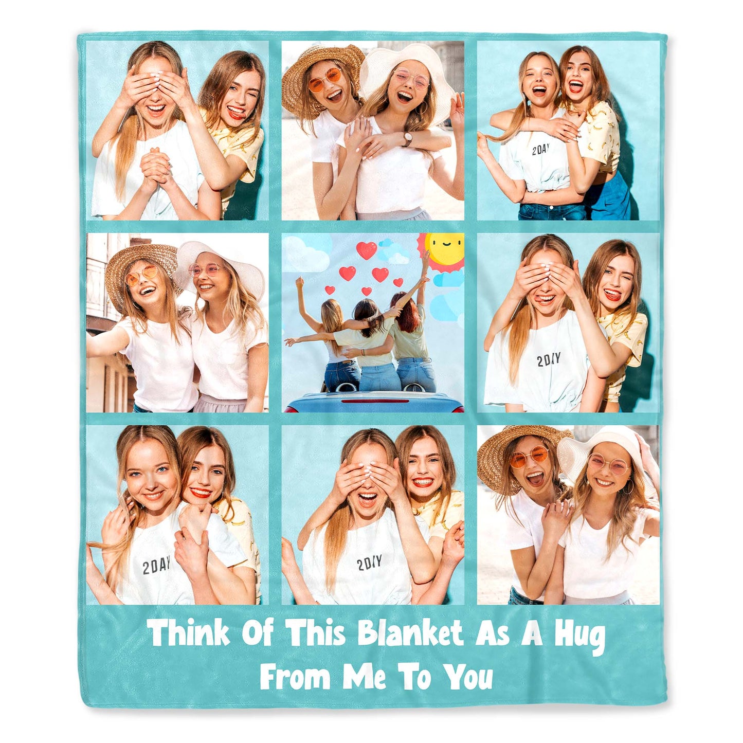 Polaroid Style Personal Photo Memories Throw Blanket