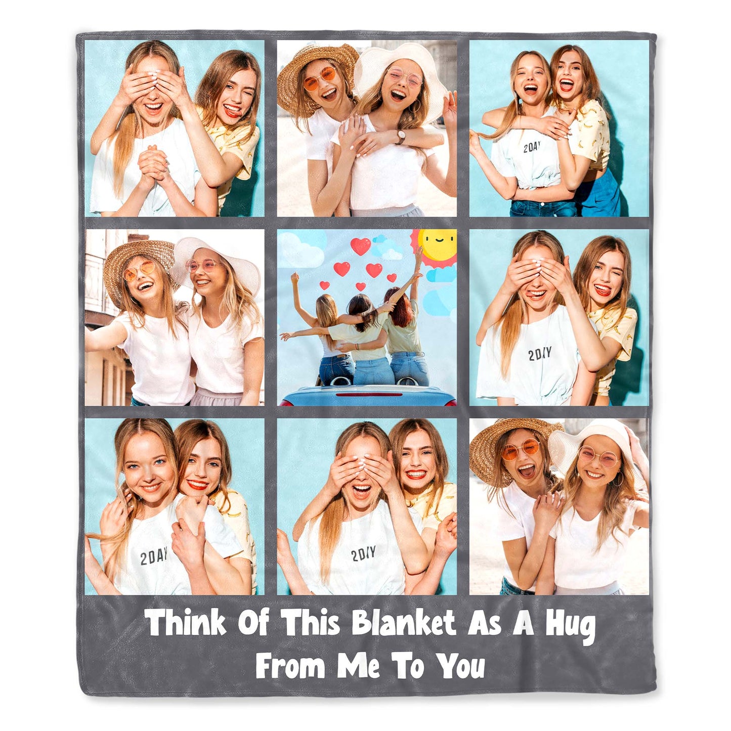 Polaroid Style Personal Photo Memories Throw Blanket