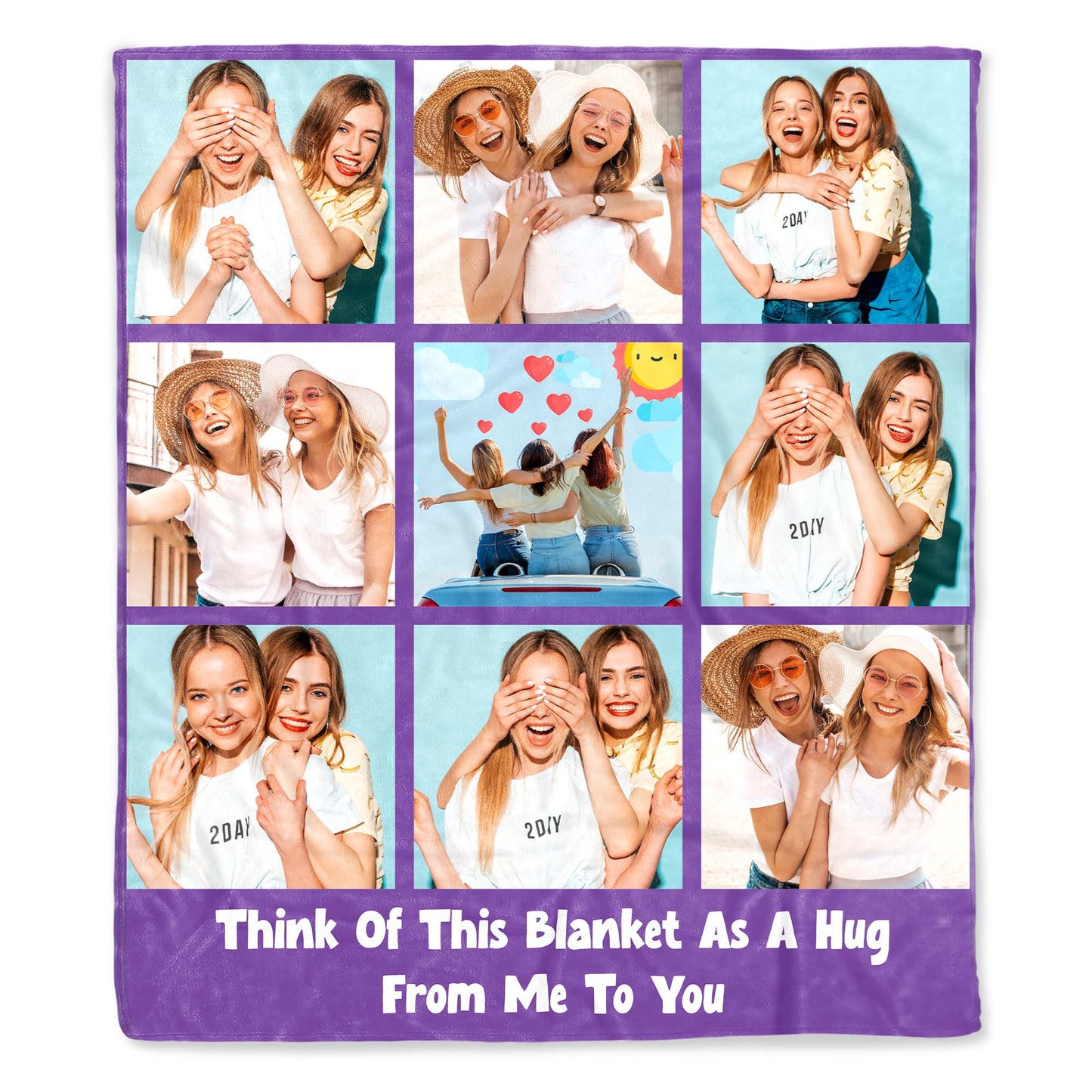 Polaroid Style Personal Photo Memories Throw Blanket
