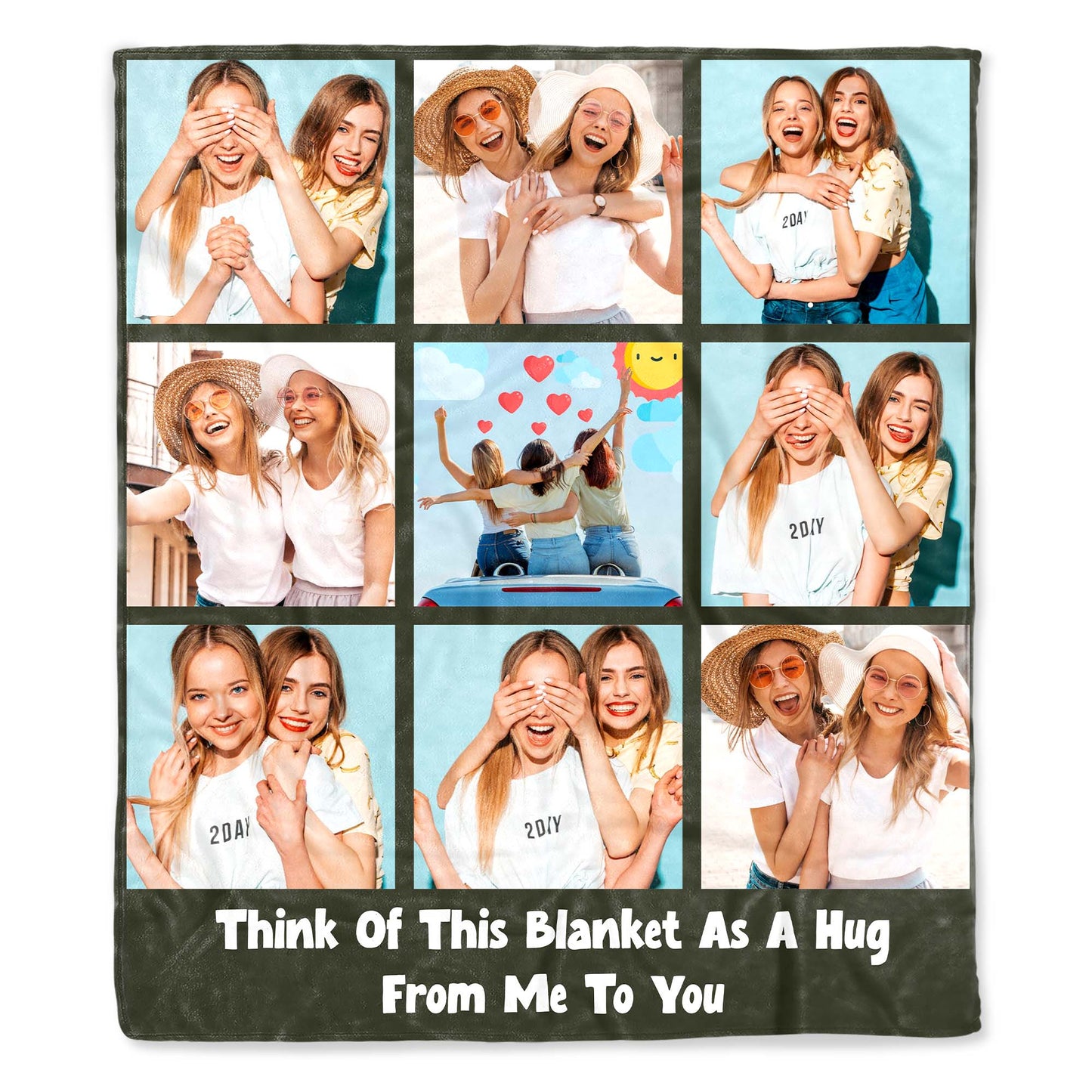 Polaroid Style Personal Photo Memories Throw Blanket