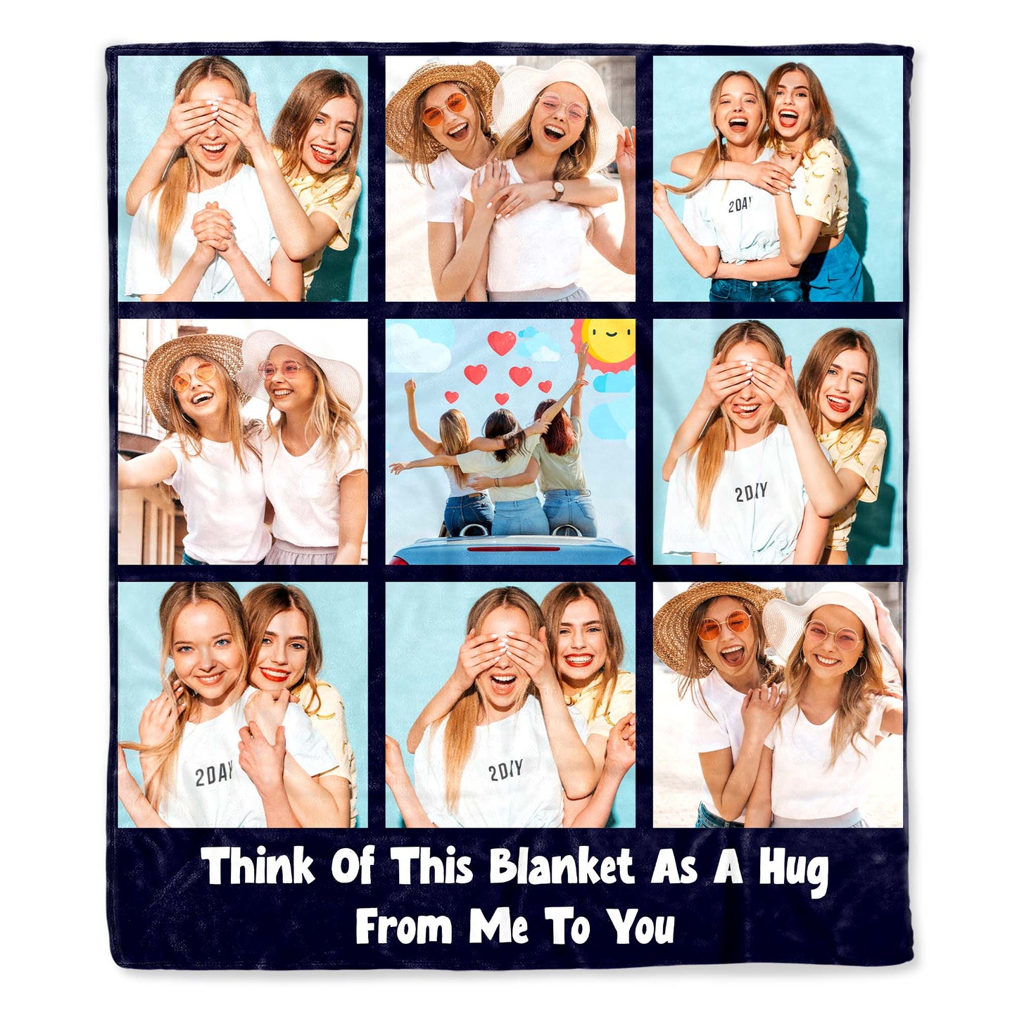 Polaroid Style Personal Photo Memories Throw Blanket