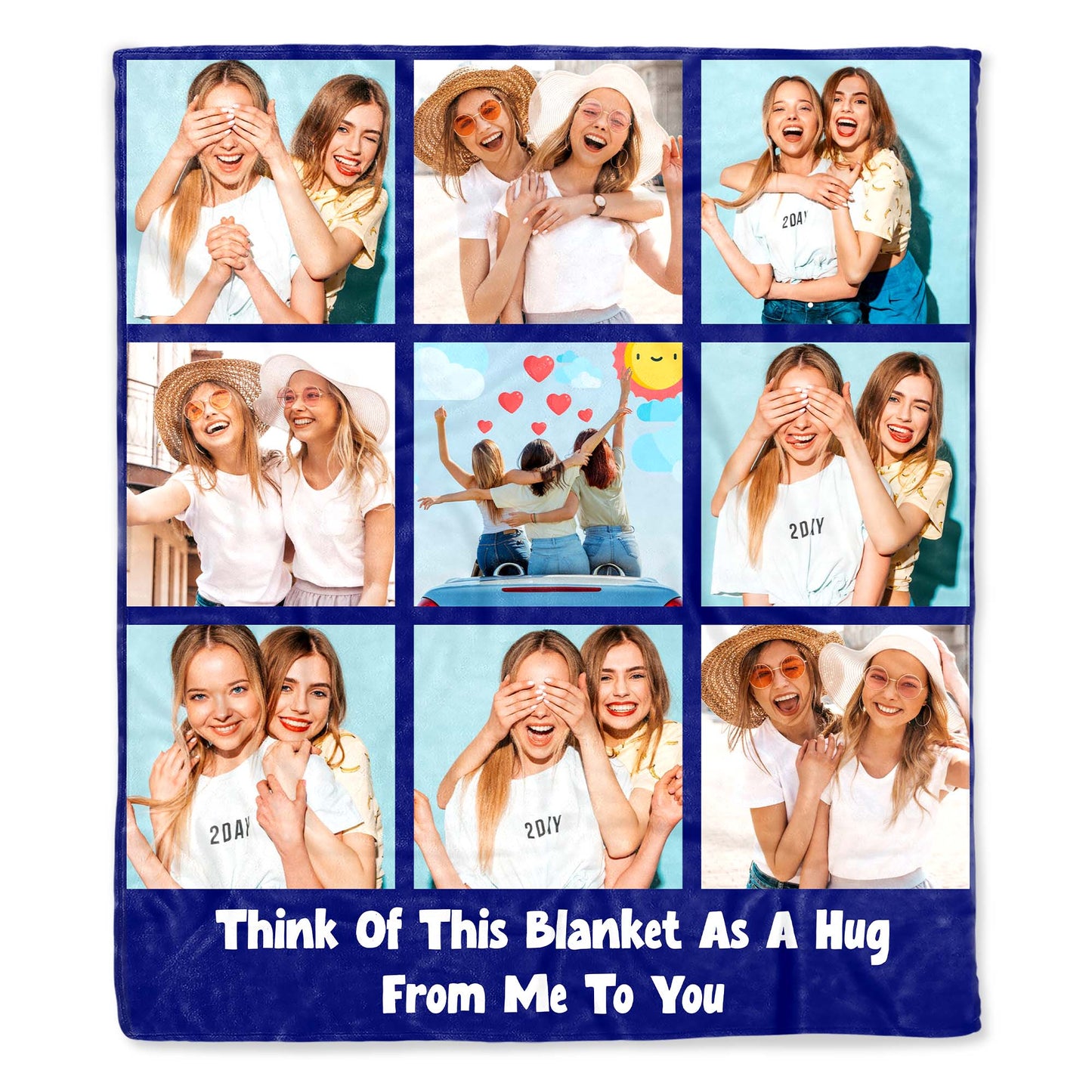 Polaroid Style Personal Photo Memories Throw Blanket