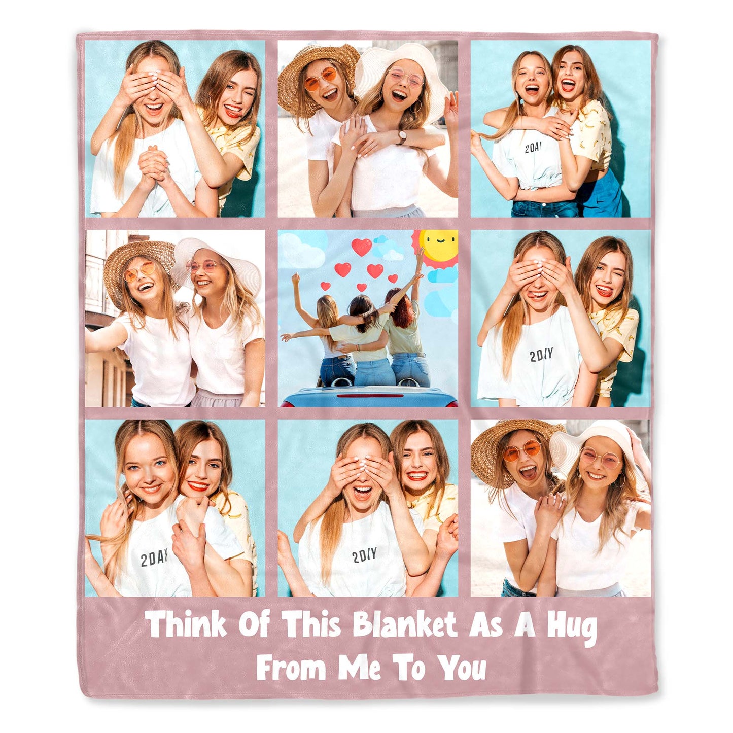 Polaroid Style Personal Photo Memories Throw Blanket