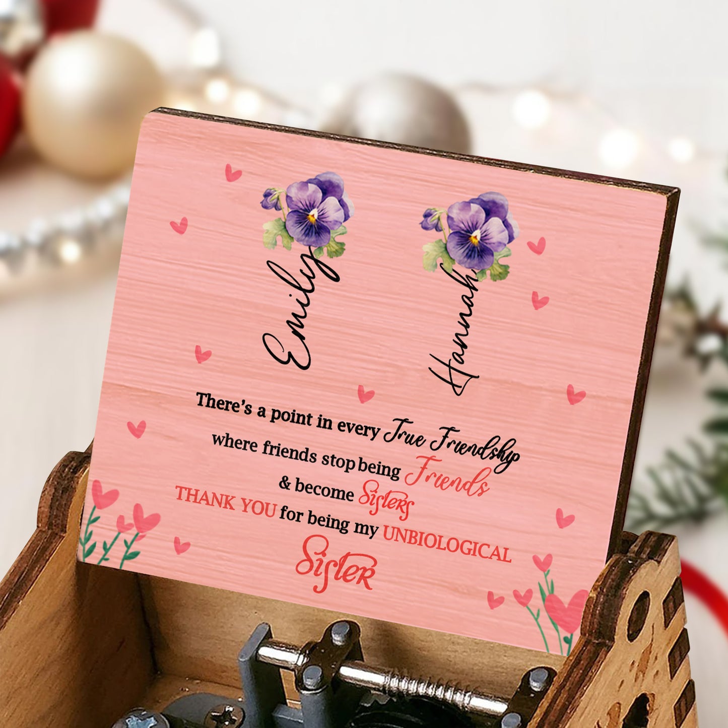 True Friendship To Unbiological Sister Pansy Music Box