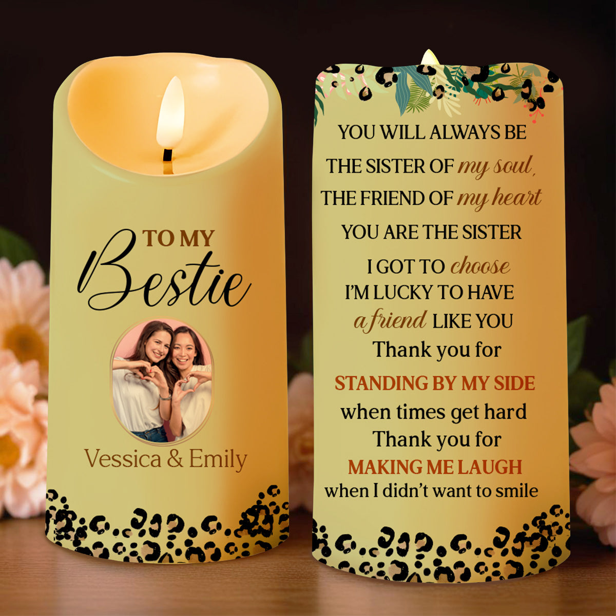 Soul Sister and Heart Friend Thank You Custom LED Candle
