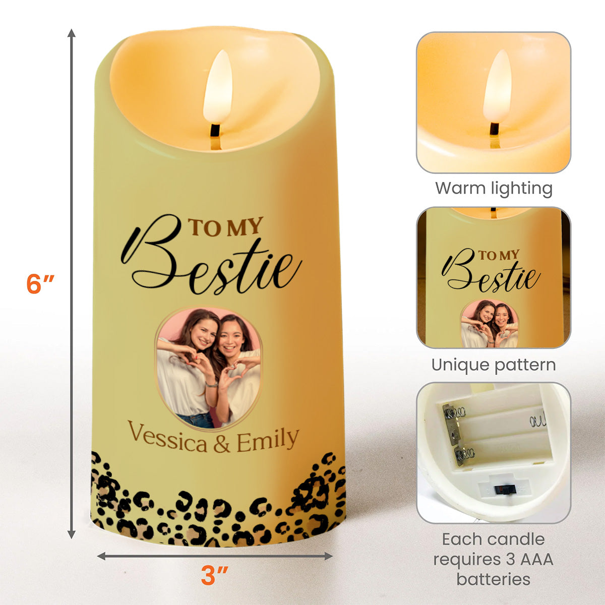 Soul Sister and Heart Friend Thank You Custom LED Candle