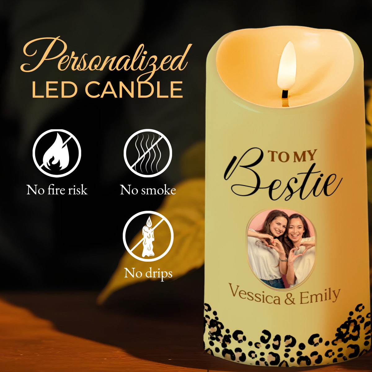 Soul Sister and Heart Friend Thank You Custom LED Candle