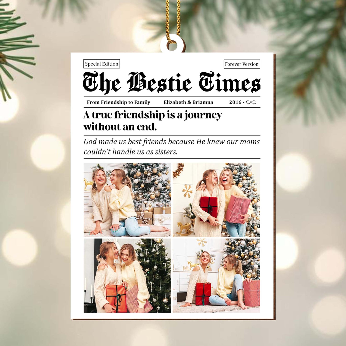 True Friendship Journey Without End Best Friends Ornament