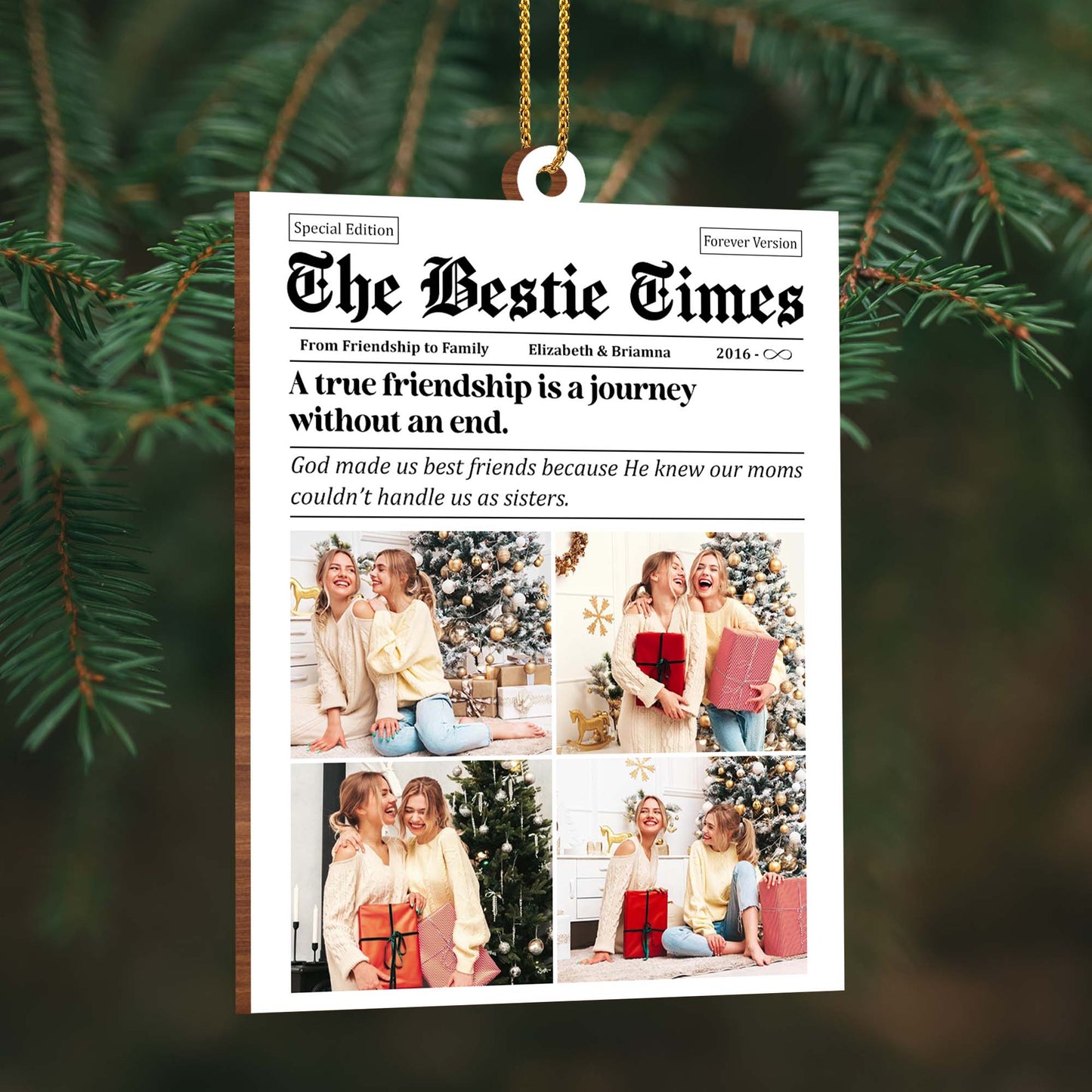 True Friendship Journey Without End Best Friends Ornament