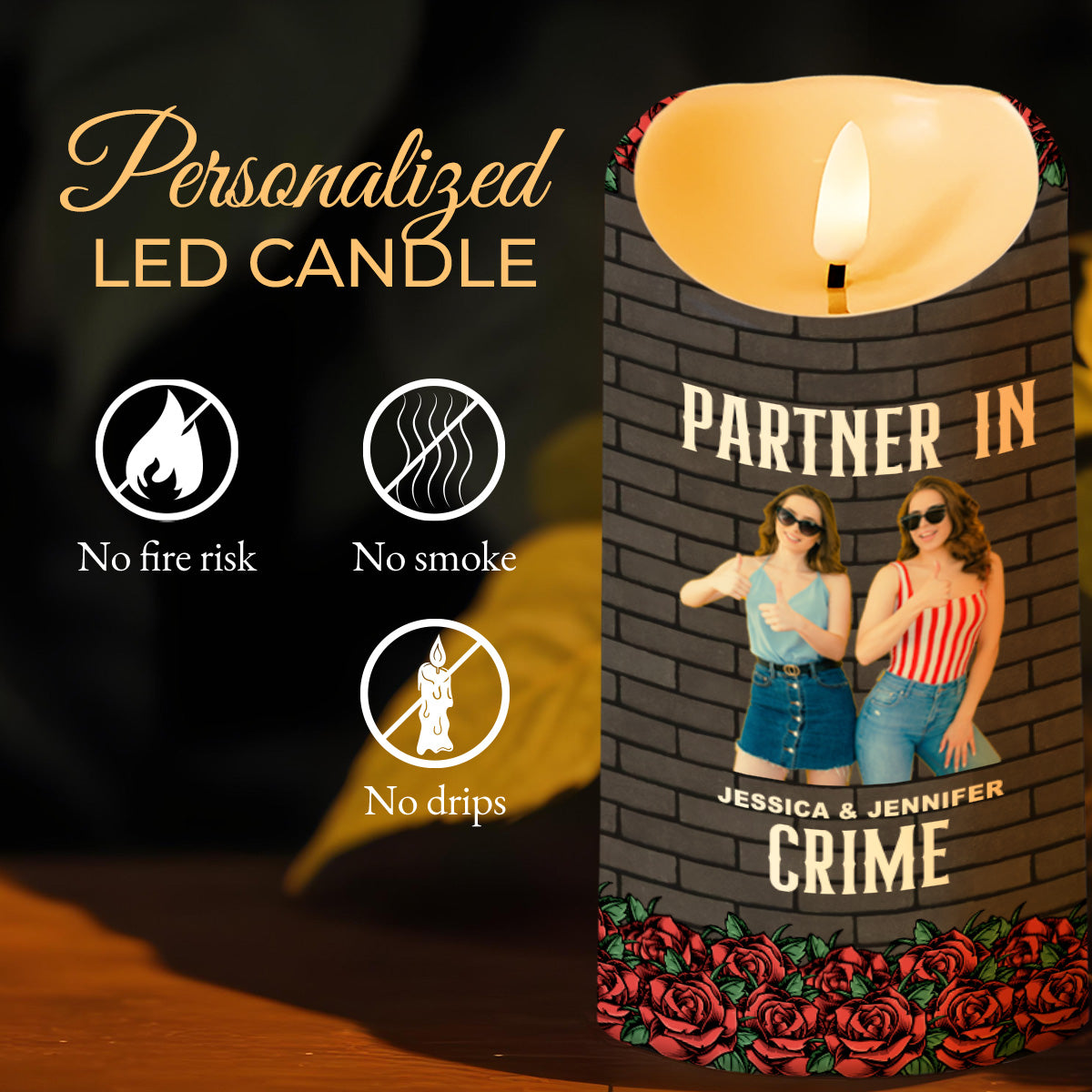 Just Remember If We Get Caught, Best Friends Special Gift - Personalized Custom LED Candle - BST116_LECA