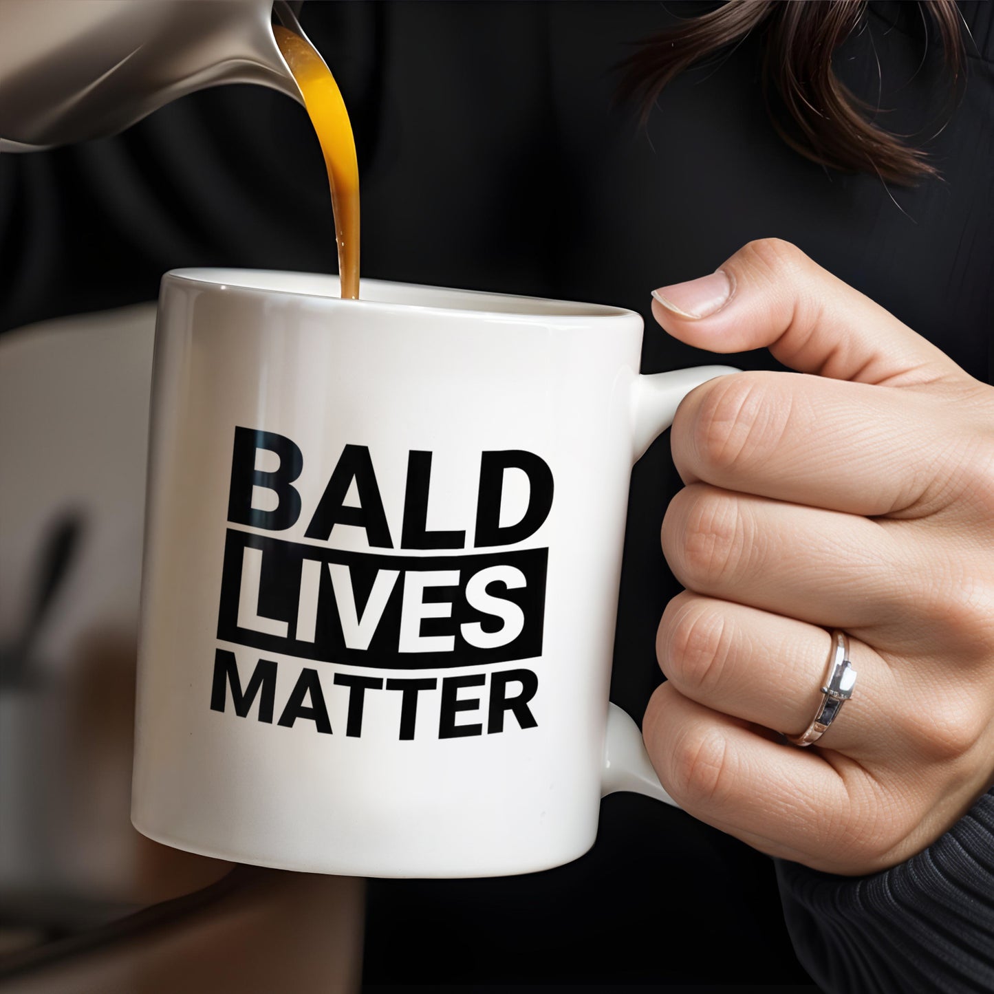 Bald Lives Matter Humorous Quote Mug - Personalized Custom Coffee Mug - BST121_MG