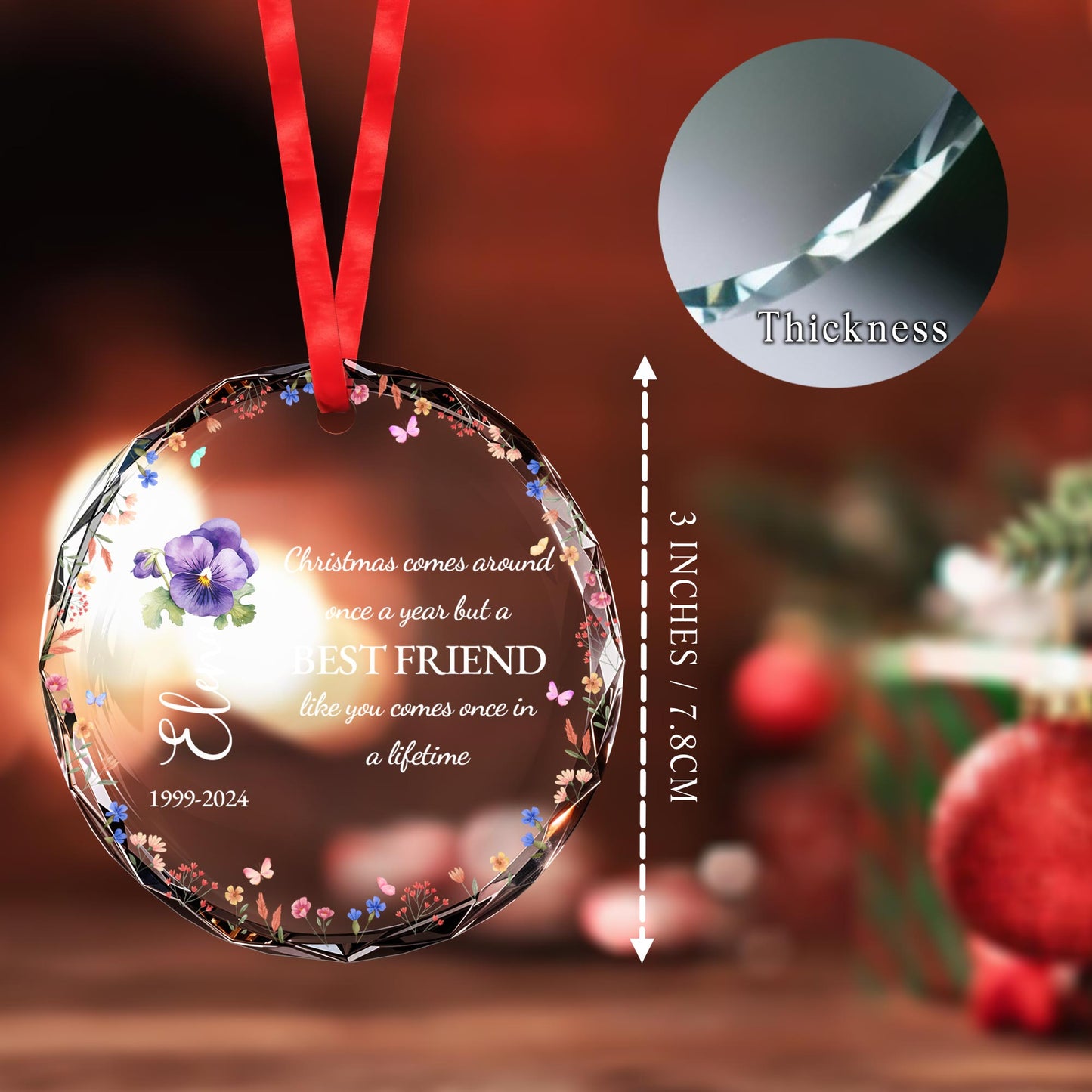 Best Friend Like You Comes Once In A Lifetime Christmas Ornament