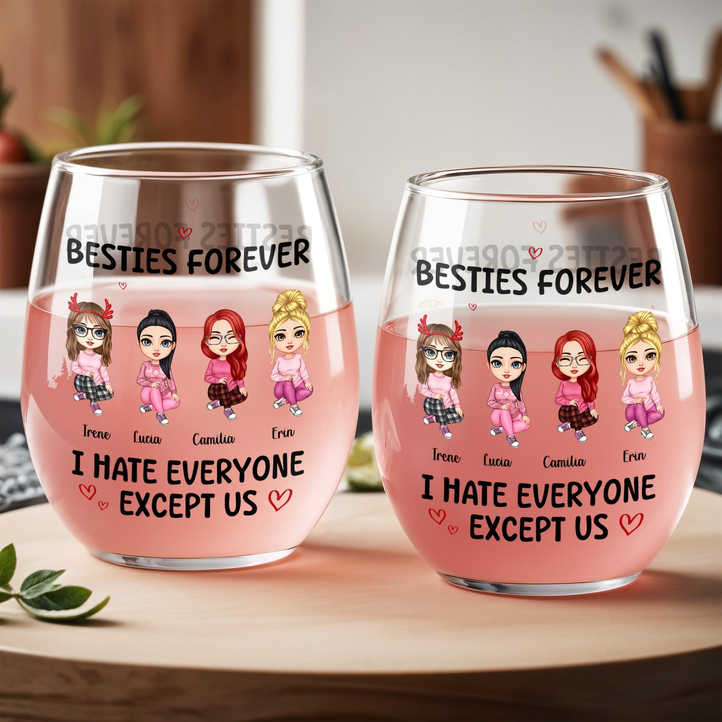 Besties Forever I Hate Everyone Except Us Cartoon Characters