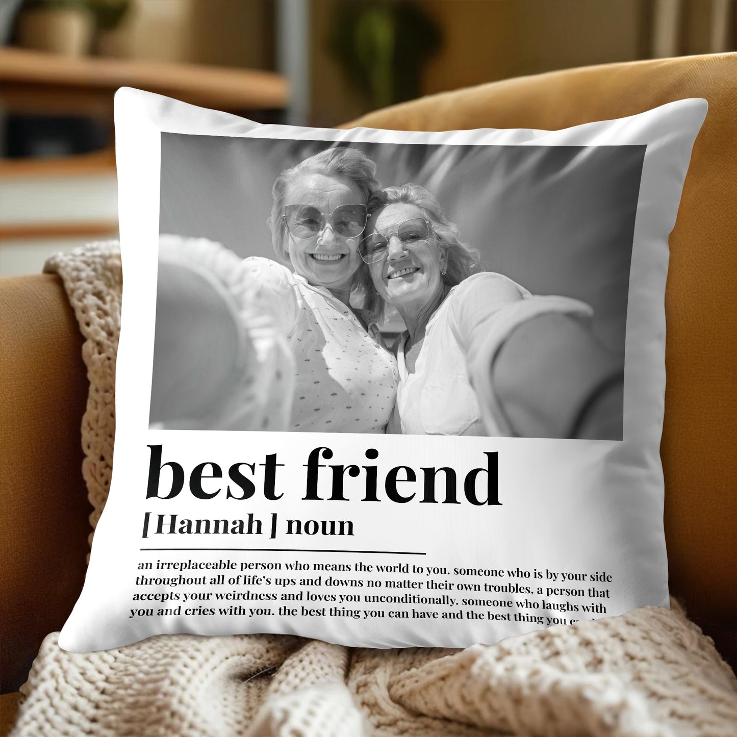 Best Friend Forever Cushion With Photo And Heartfelt Message