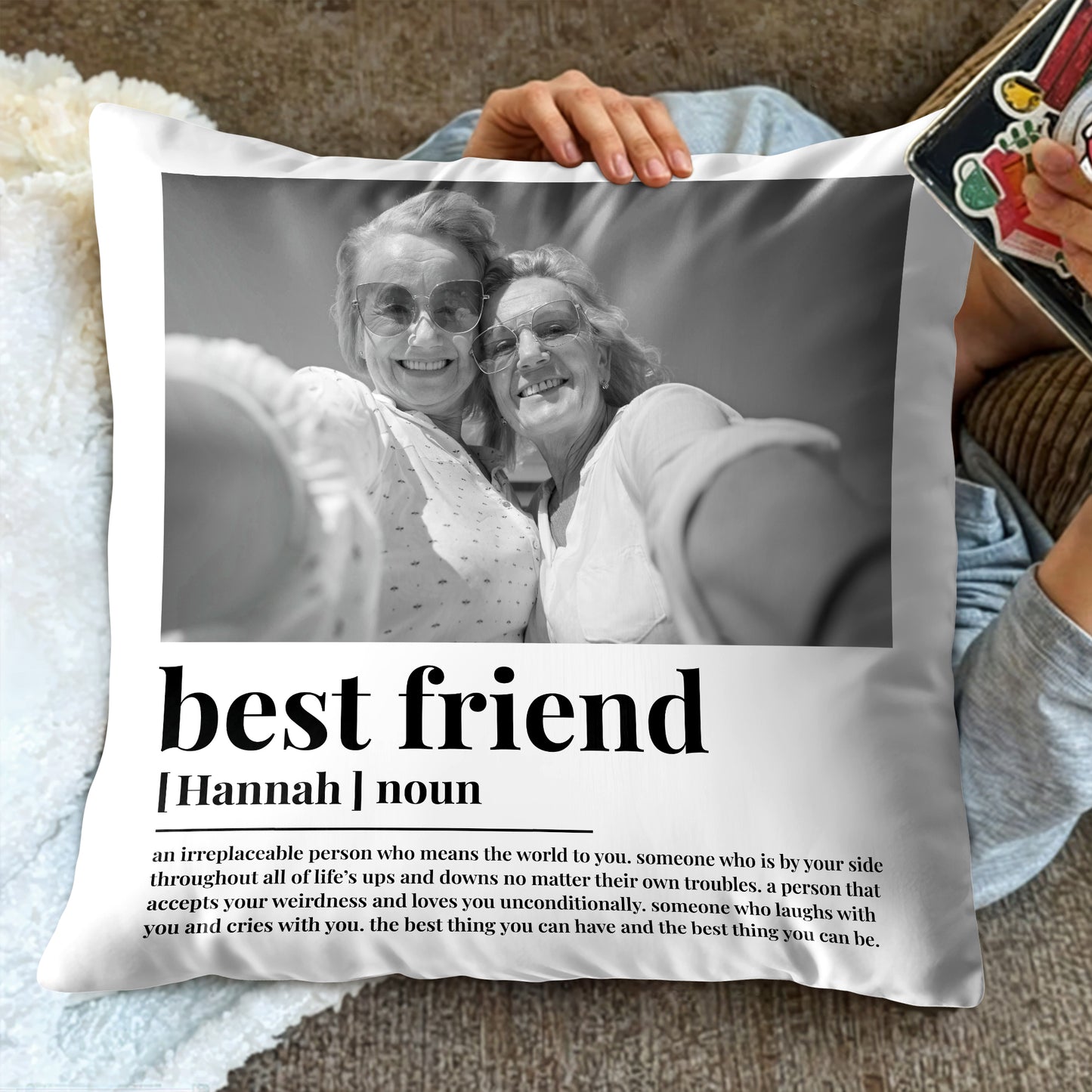 Best Friend Forever Cushion With Photo And Heartfelt Message