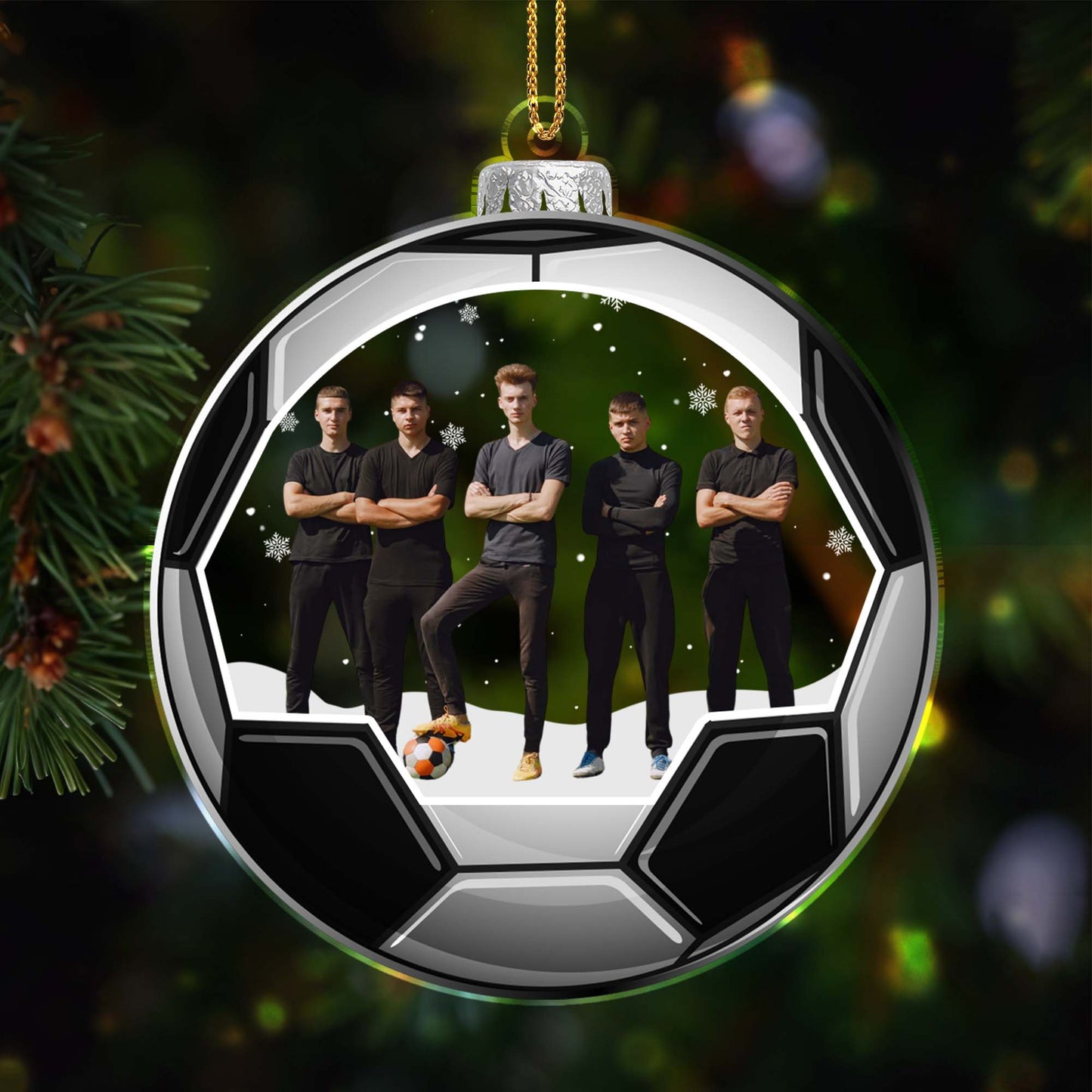 Celebrating Our Team Spirit With Soccer Ball And Players