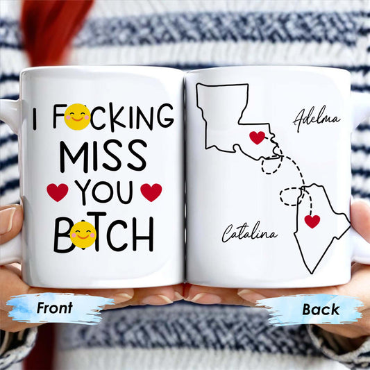I Effing Miss You So Much With State Outlines Mug