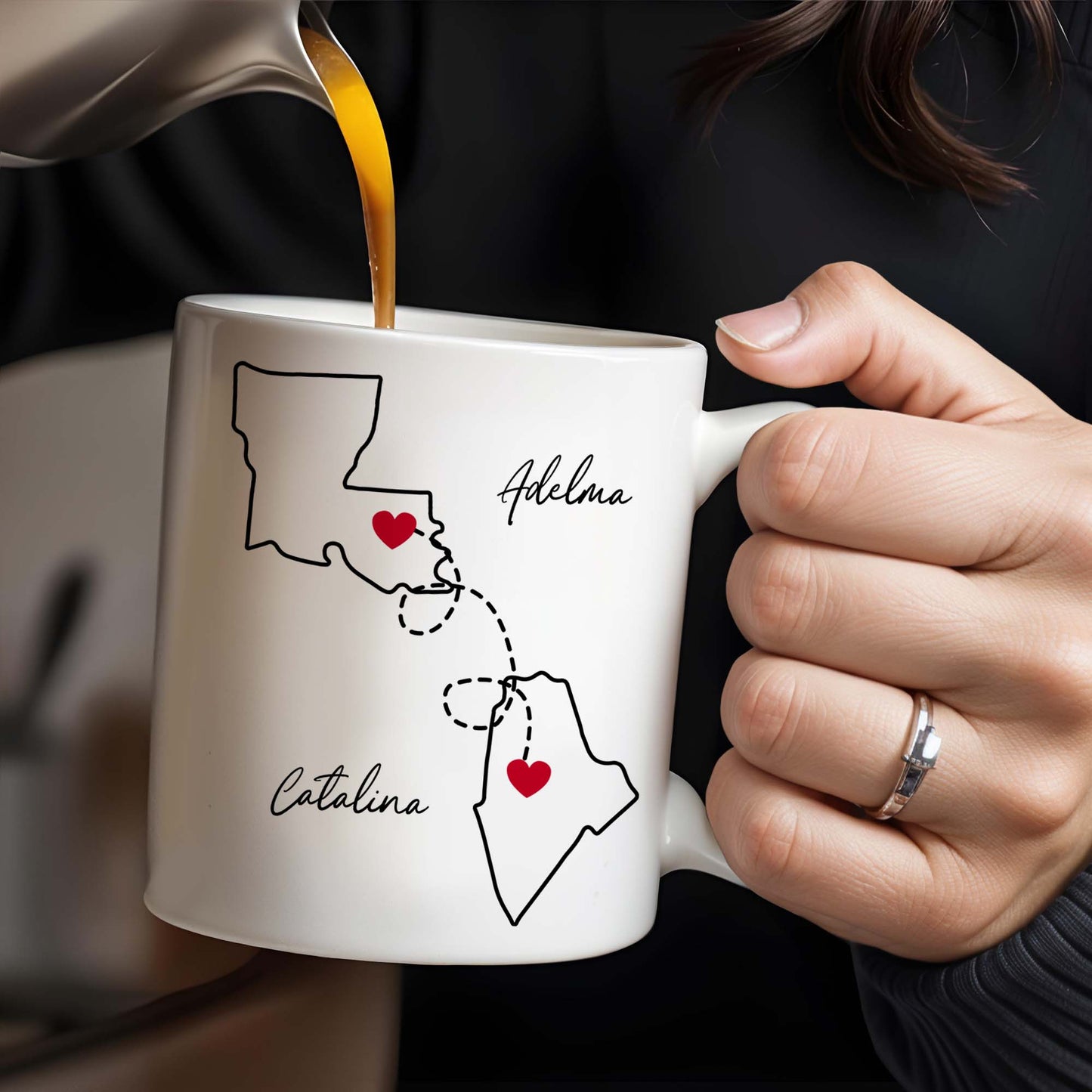 I Effing Miss You So Much With State Outlines Mug