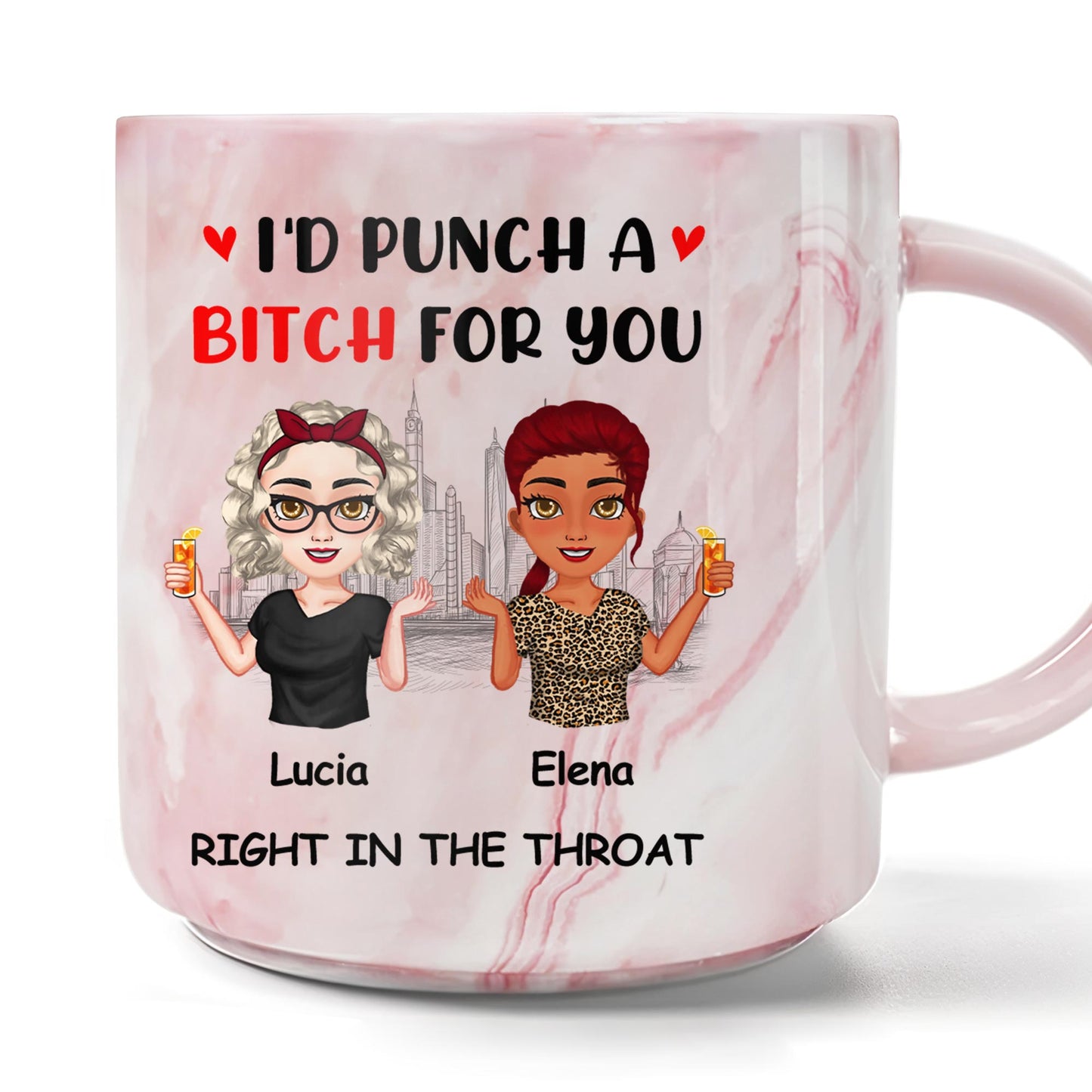 I'd Punch A B*tch For You Right In The Throat Cartoon Figures