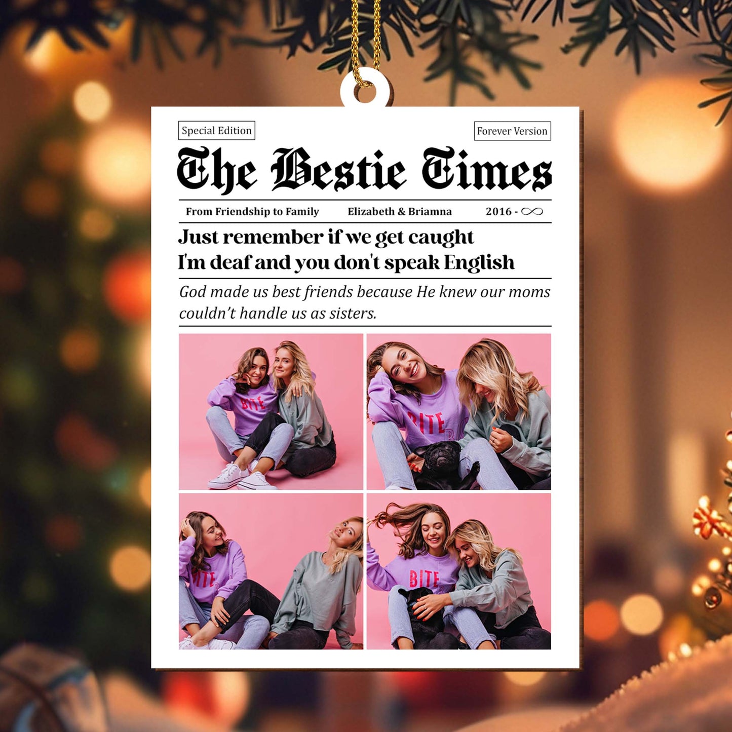 Best Friends Forever Photo Collage Ornament