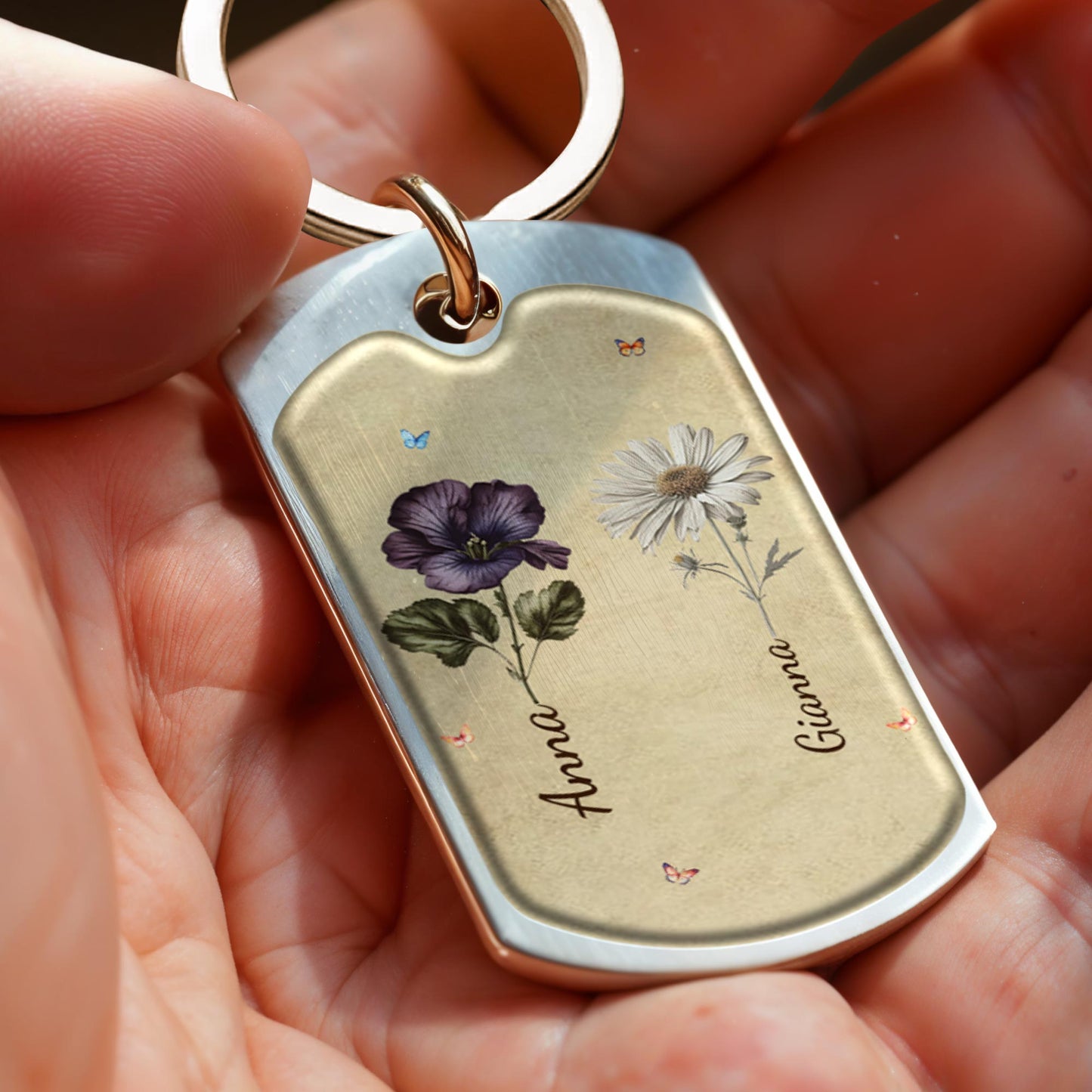 Friends Until Old And New Best Friends Floral Keychain