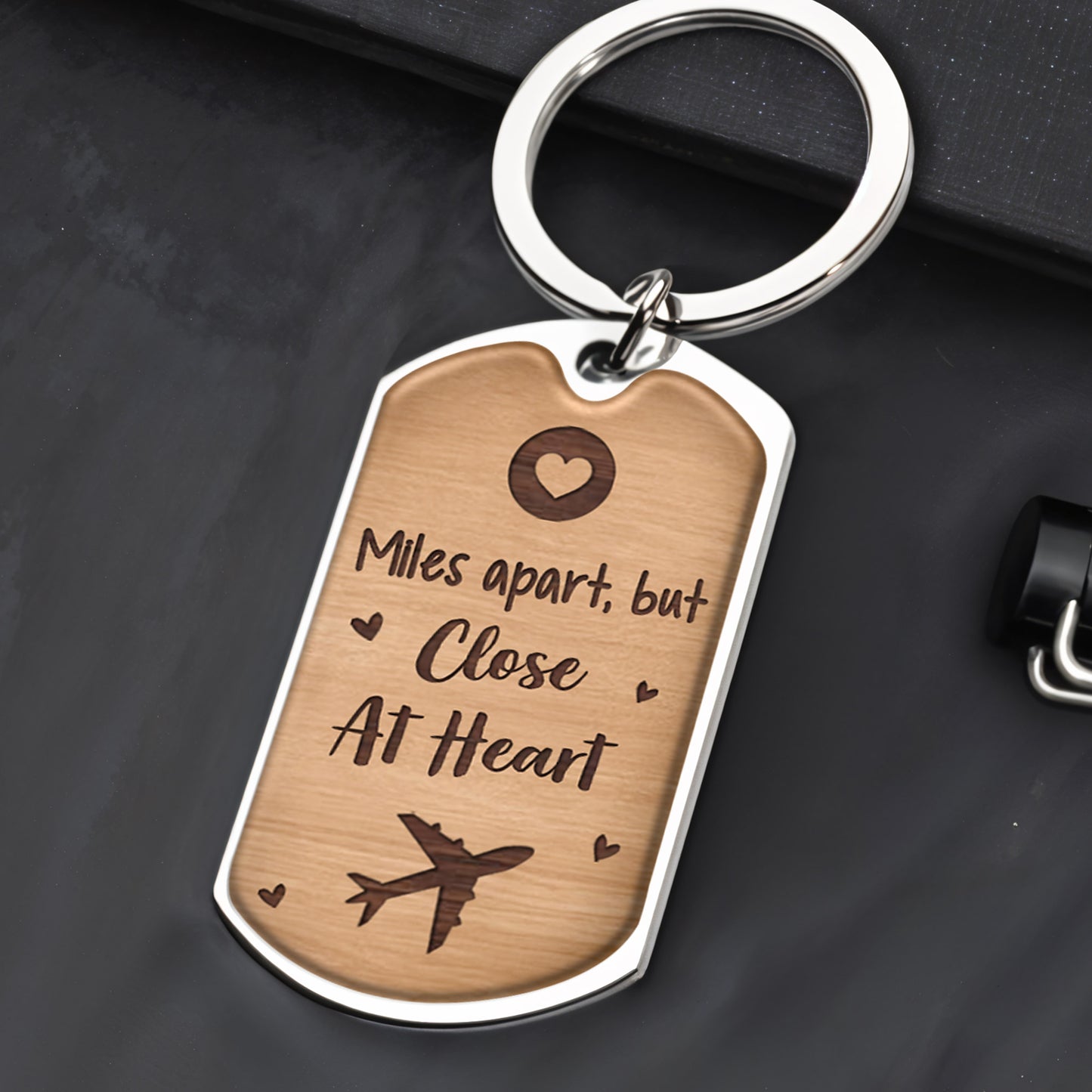 Miles Apart But Close At Heart Keychain With State Outlines - Personalized Custom Keychain - BST142_KCH