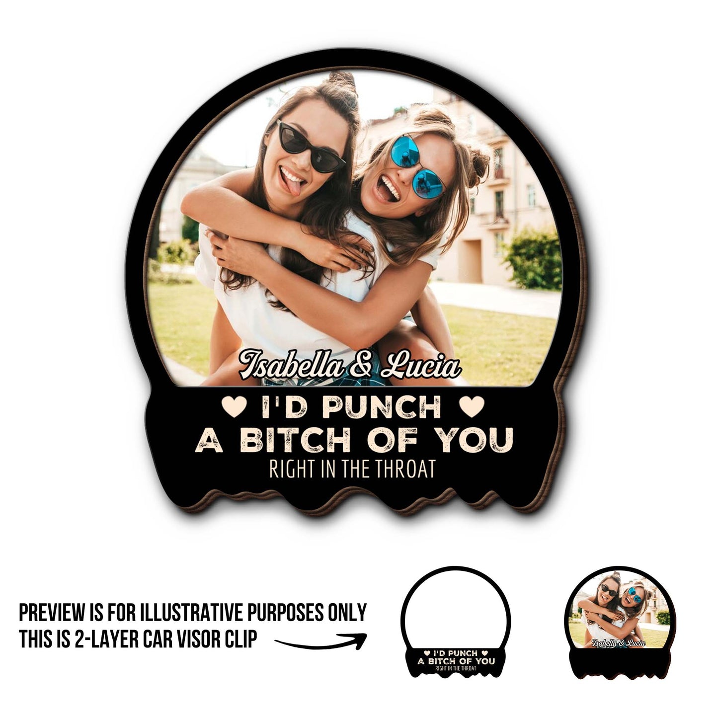 Stand Up For You Best Friends Photo Visor Clip