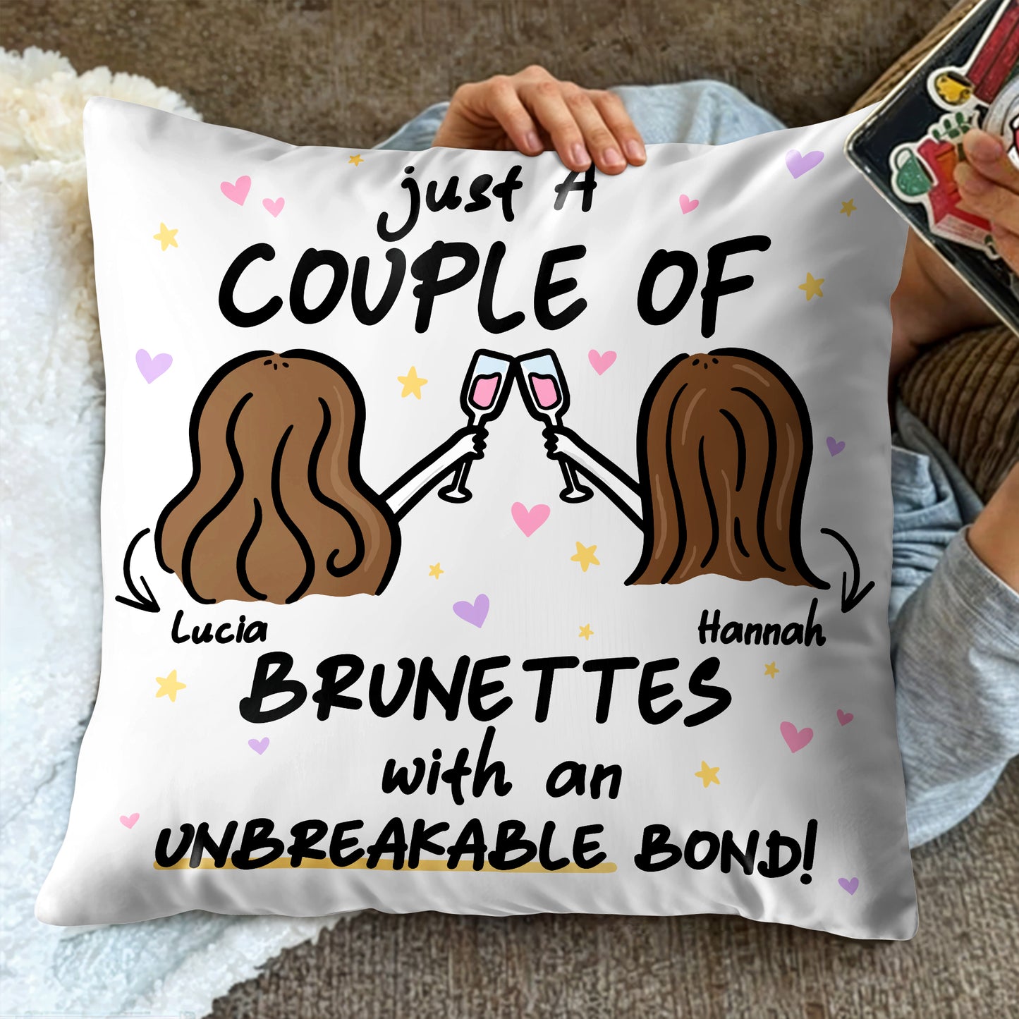 Brunettes With An Unbreakable Bond Pillow
