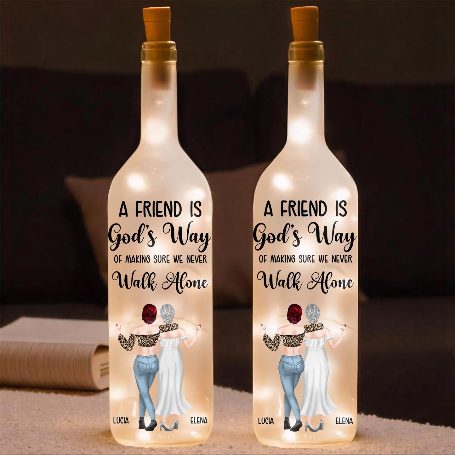 Un ami est la voie de Dieu – Lampe bouteille personnalisée – BST154_BTL