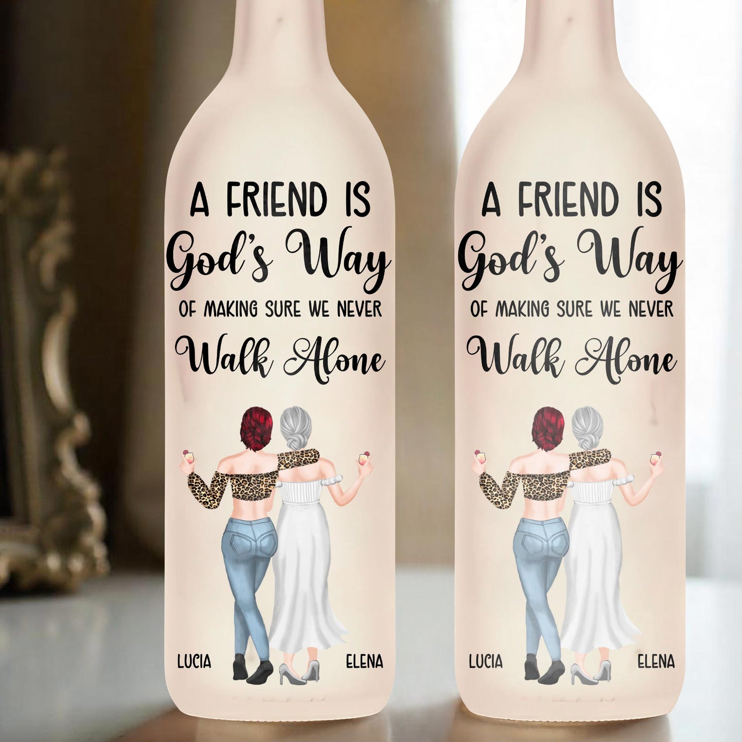 Un ami est la voie de Dieu – Lampe bouteille personnalisée – BST154_BTL