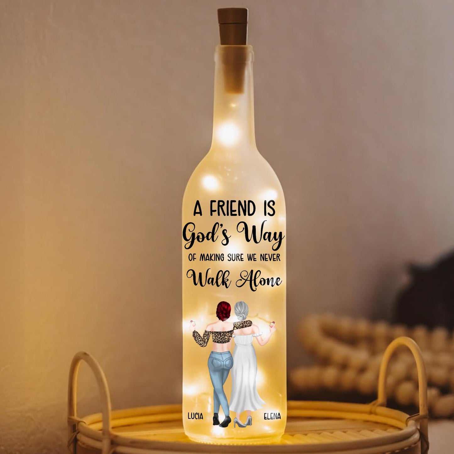 Un ami est la voie de Dieu – Lampe bouteille personnalisée – BST154_BTL