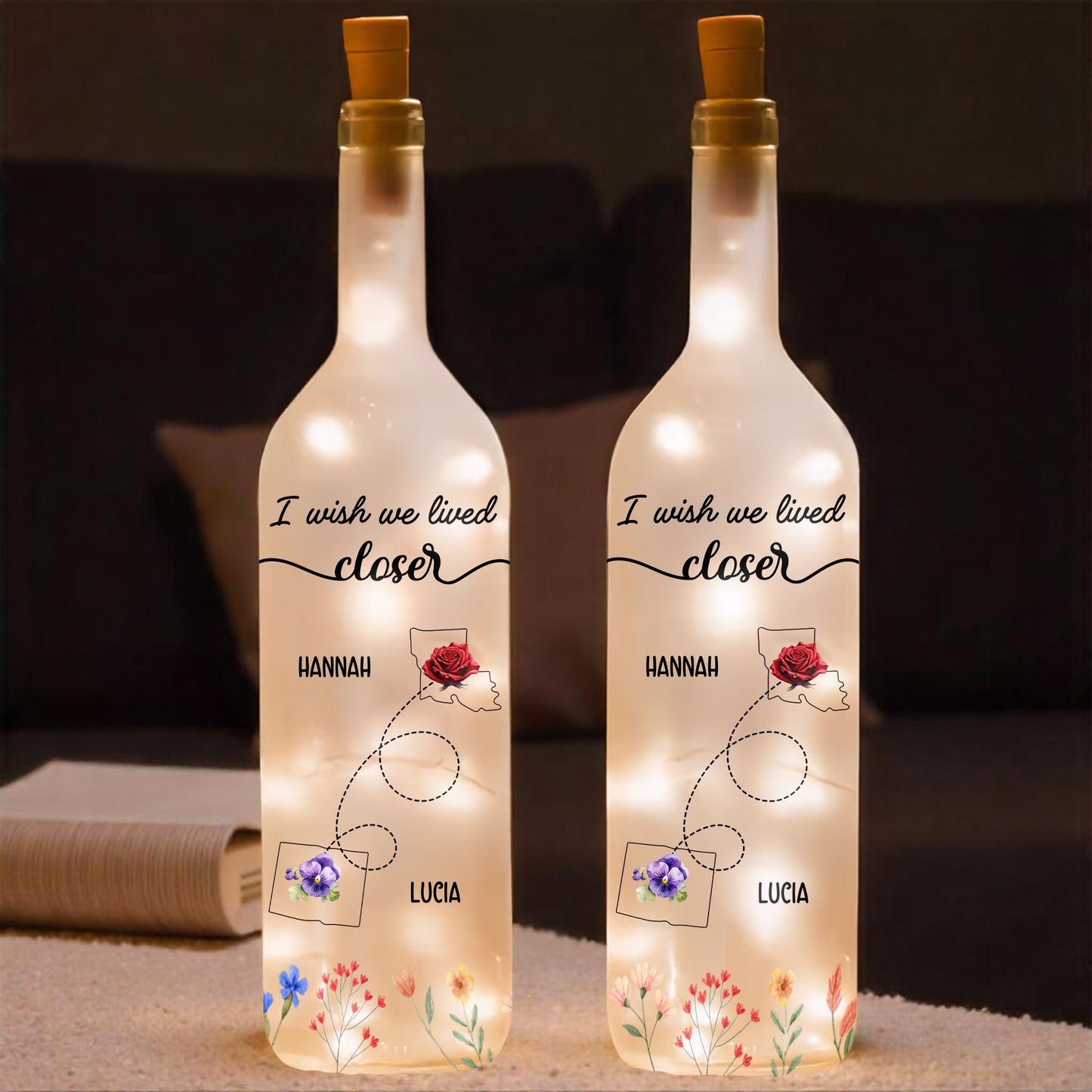 I Wish We Lived Closer With Elegant Floral Design