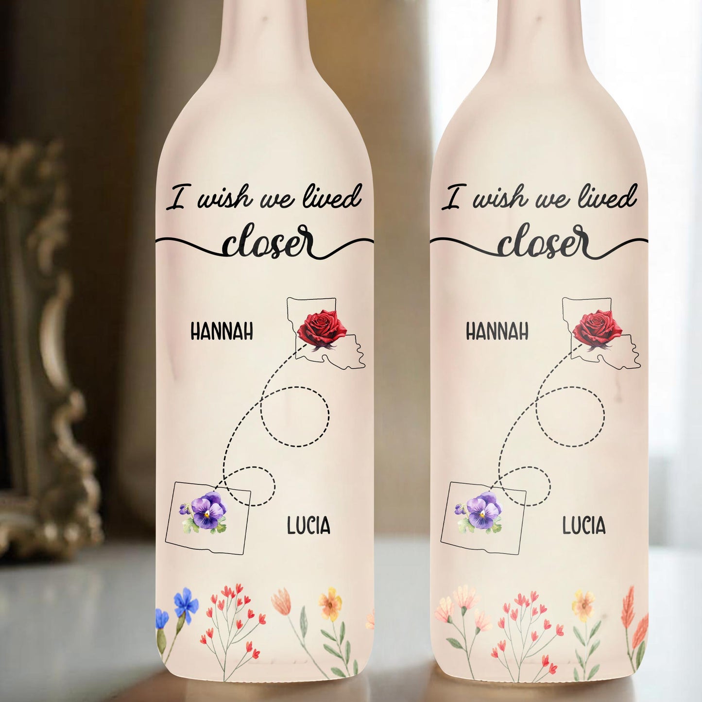 I Wish We Lived Closer With Elegant Floral Design