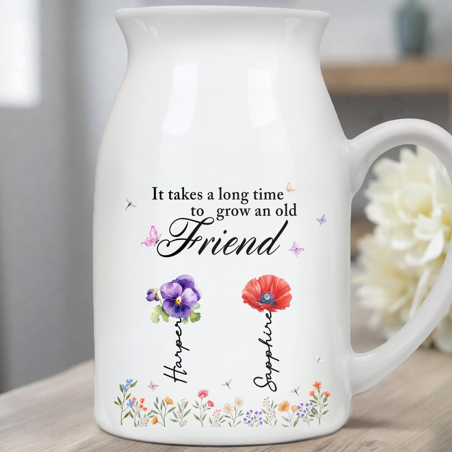 It Takes A Long Time To Grow An Old Friend, Flowers and Butterflies