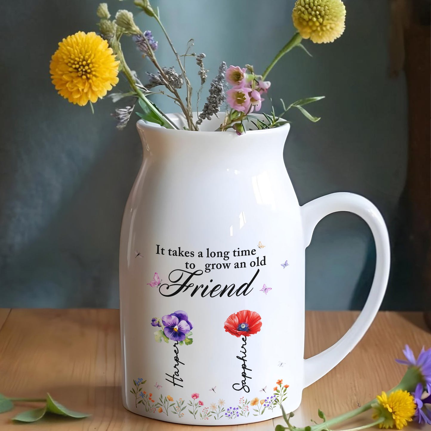 It Takes A Long Time To Grow An Old Friend, Flowers and Butterflies
