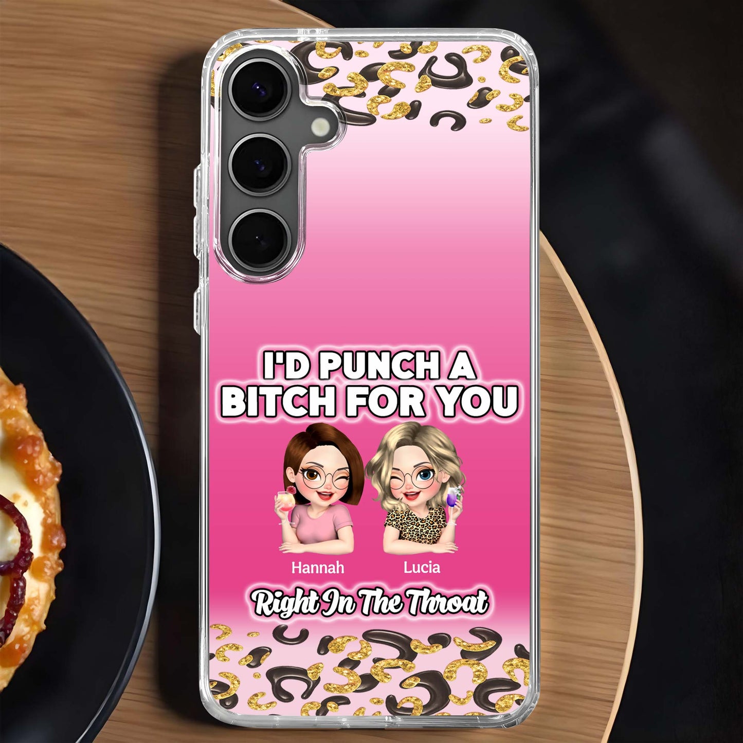 I'd Punch A B*tch For You, Custom Best Friends Design - Personalized Clear Phone Case - BST174_PHC