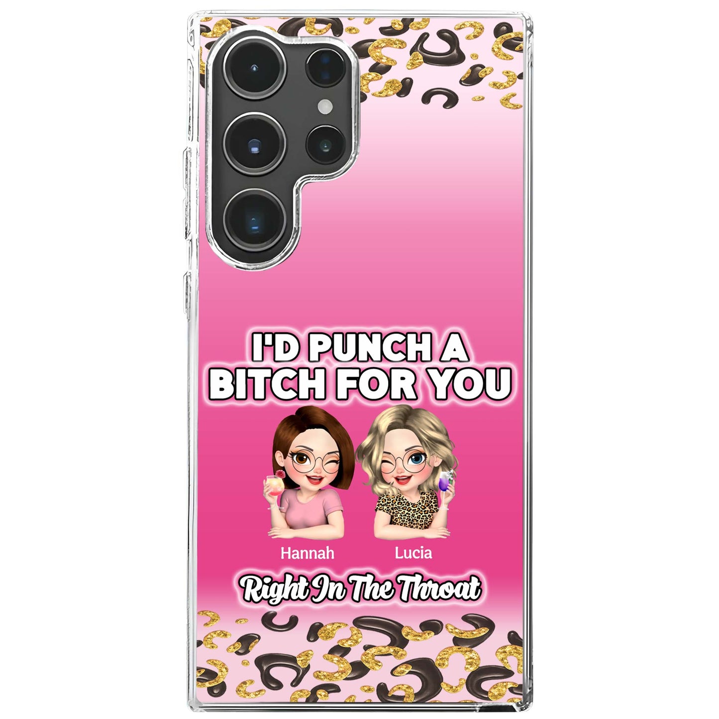 I'd Punch A B*tch For You, Custom Best Friends Design - Personalized Clear Phone Case - BST174_PHC