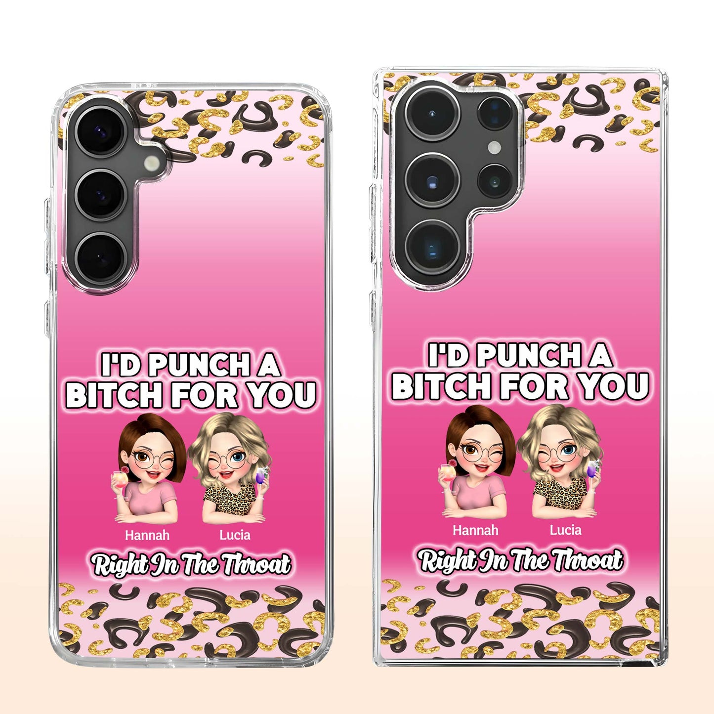 I'd Punch A B*tch For You, Custom Best Friends Design - Personalized Clear Phone Case - BST174_PHC