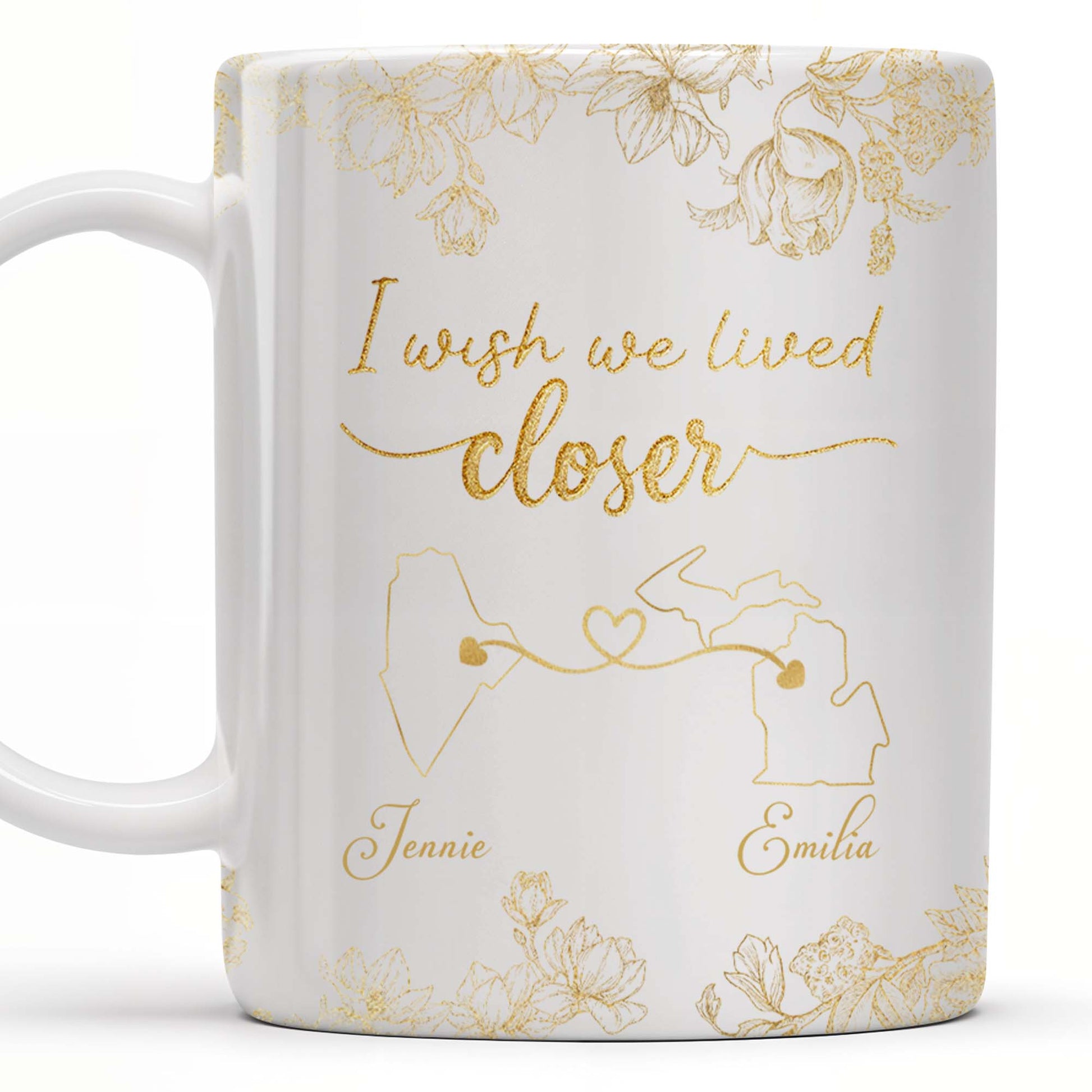 I Wish We Lived Closer With Flowers And Map Design