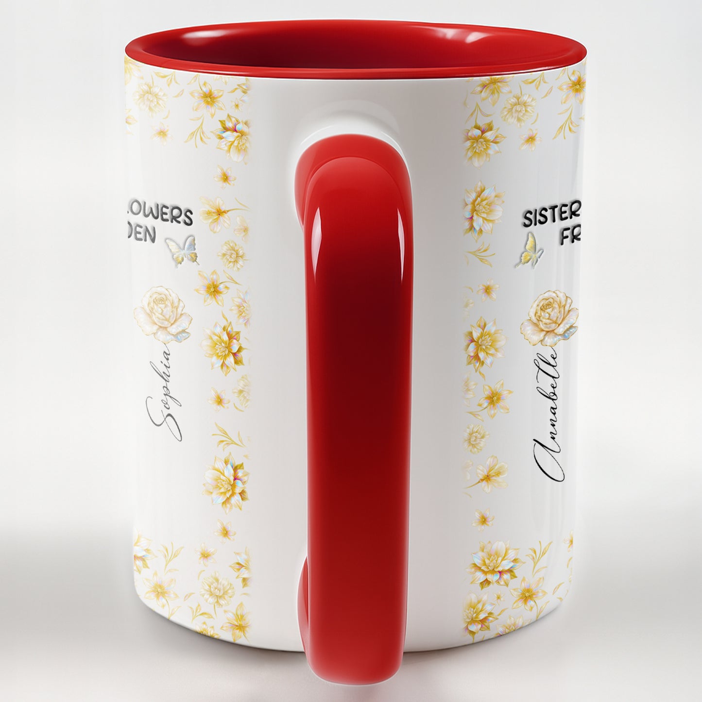 Hermanas son flores diferentes del mismo jardín - Taza personalizada con acento - BST196_AMUG