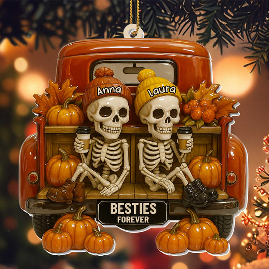 Besties Forever With Skeletons And Pumpkins