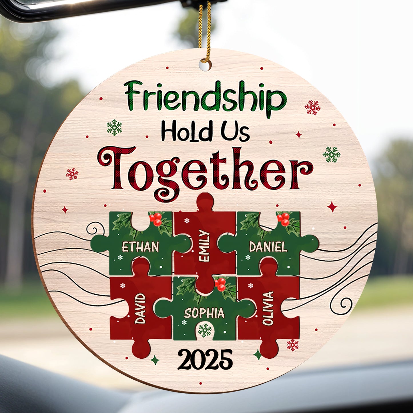 Friendship Hold Us Together Wood Ornament With Puzzle Pieces